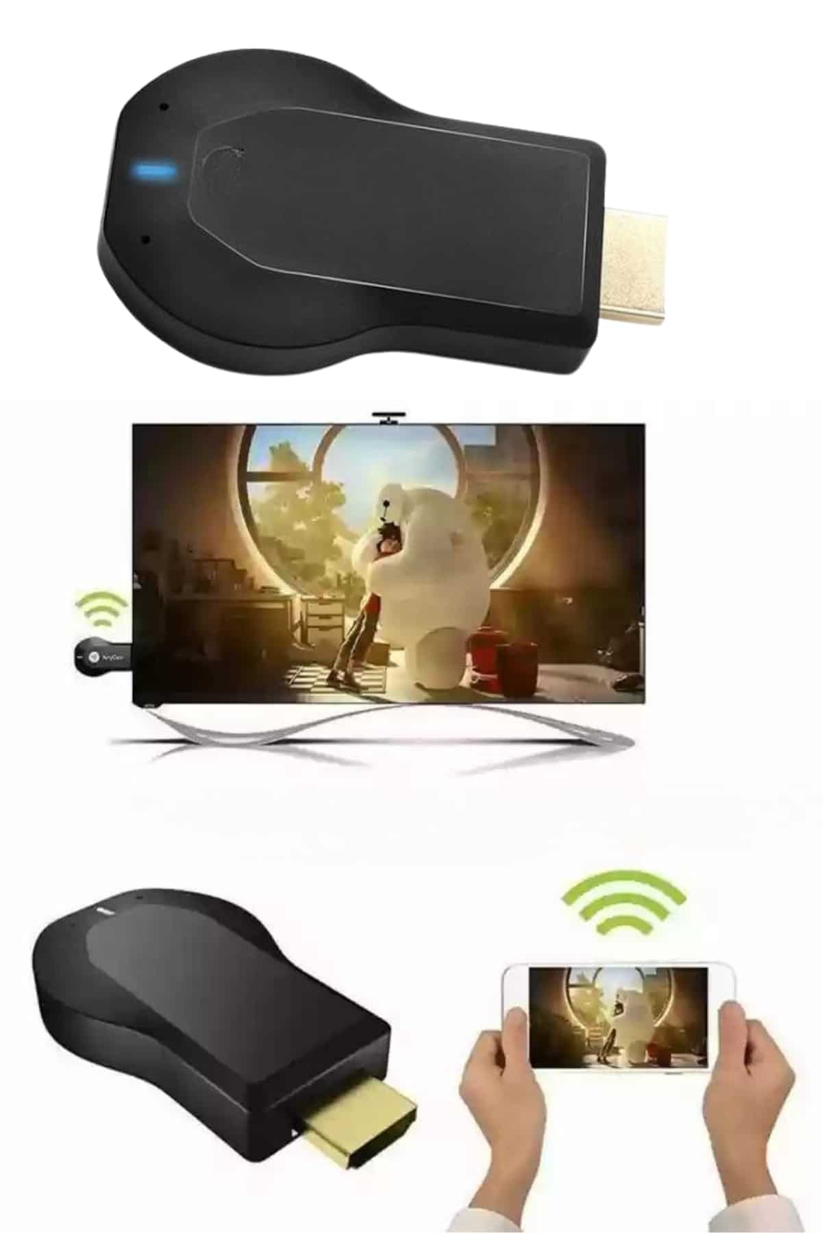 Kablosuz HDMI Wifi Görüntü Aktarıcı Tüm Cihazlara Uyumlu - Görsel 2