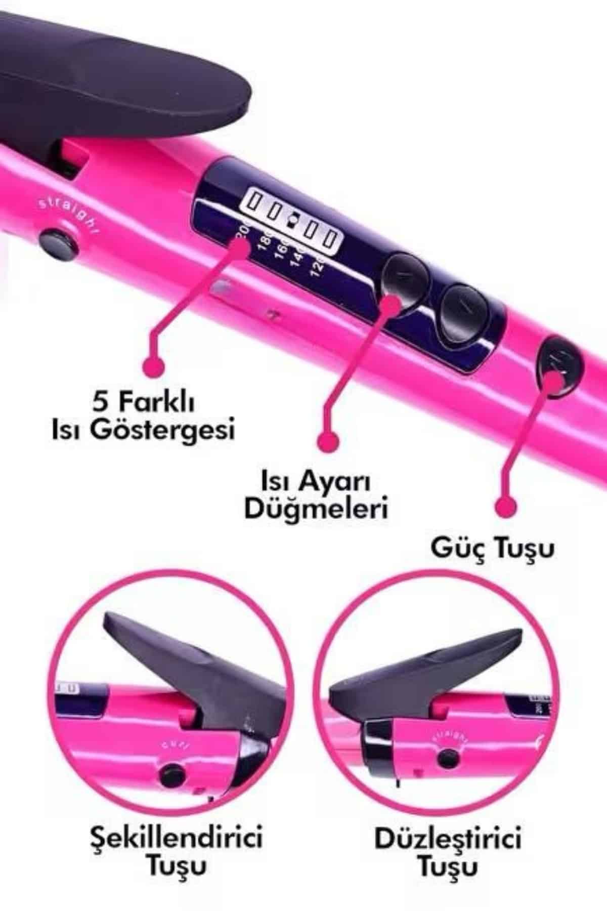 Saç Düzleştirici Şekillendirici Saç Maşası İkili Şekillendirici Isı Ayarlı - Görsel 2