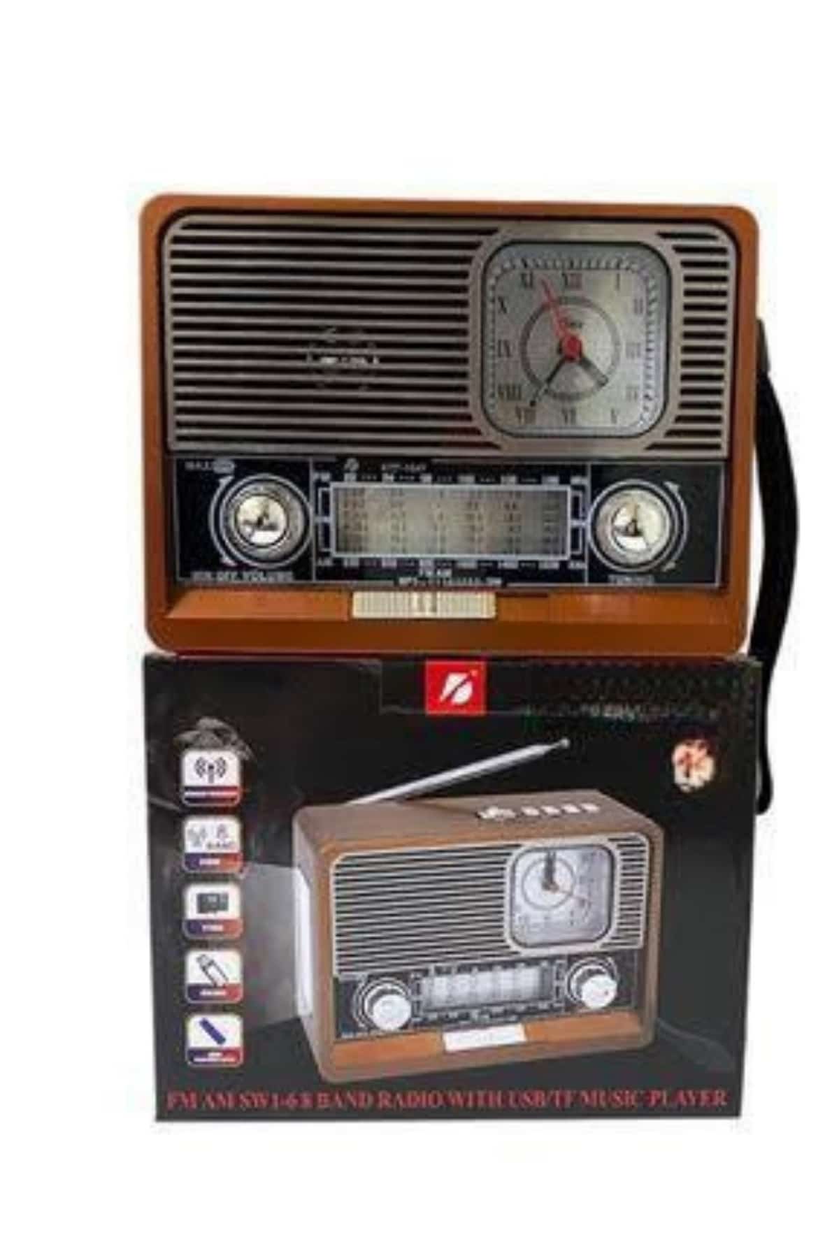 Nostaljik Vintage Radyo Taşınabilir Bluetooth Bağlantılı Hoparlör Radyo - Görsel 5