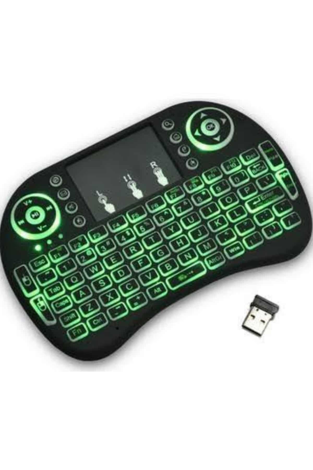 Işıklı Kablosuz Mini Klavye ve Dokunmatik Mouse Seti Türkçe Kablosuz - Görsel 4