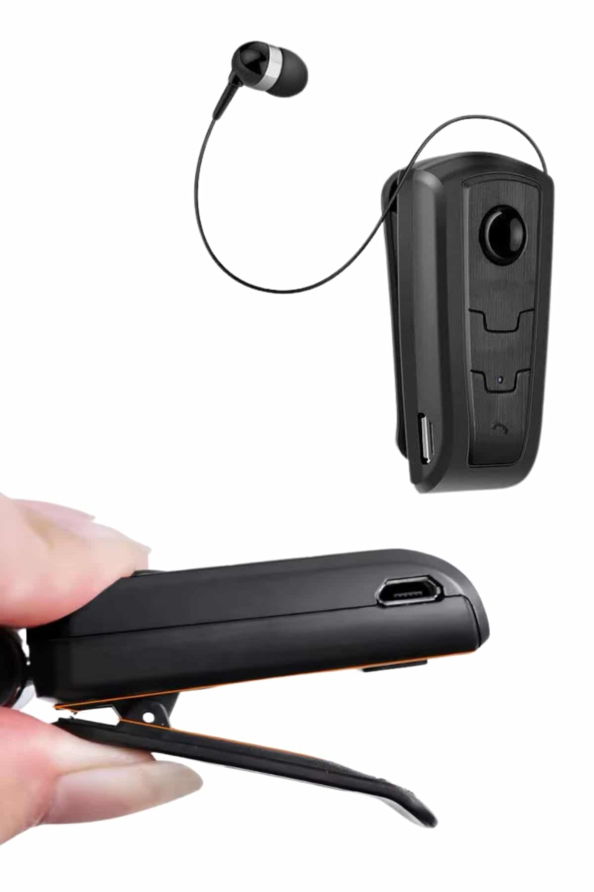 Makaralı Bluetooth Kulakiçi Yaka Kulaklığı Kablosuz Kulaklık - Görsel 4