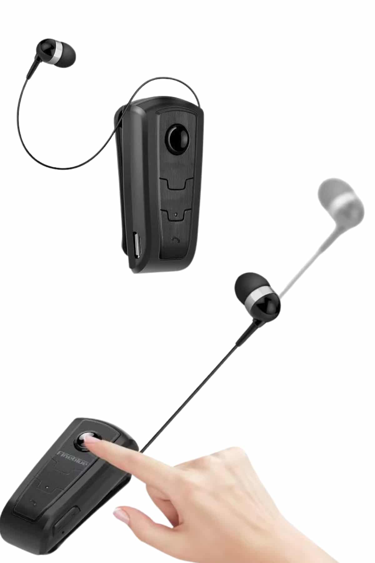 Makaralı Bluetooth Kulakiçi Yaka Kulaklığı Kablosuz Kulaklık - Görsel 5