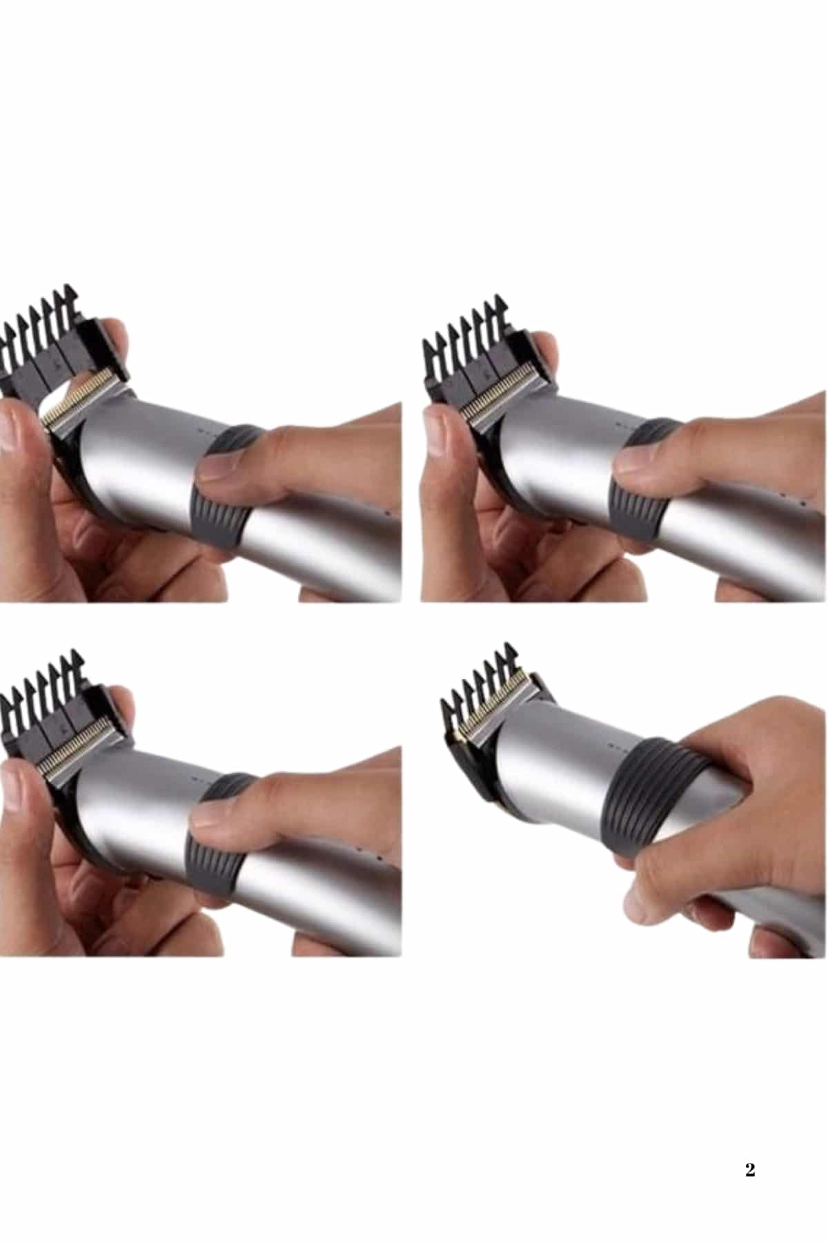 Yeni Nesil Profesyonel Şarjlı Saç Sakal Tıraş Makinesi Ayarlanabilir 4 Taraklı - Görsel 2