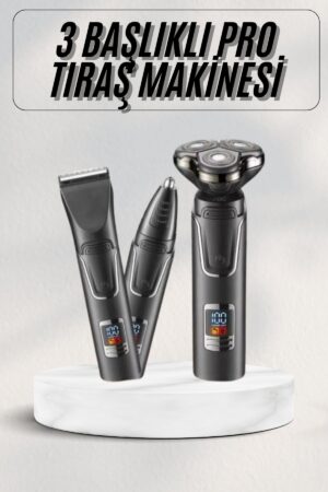 Yüksek Performanslı 3 Başlıklı Profesyonel Şarjlı Islak ve Kuru Kullanıma Uygun