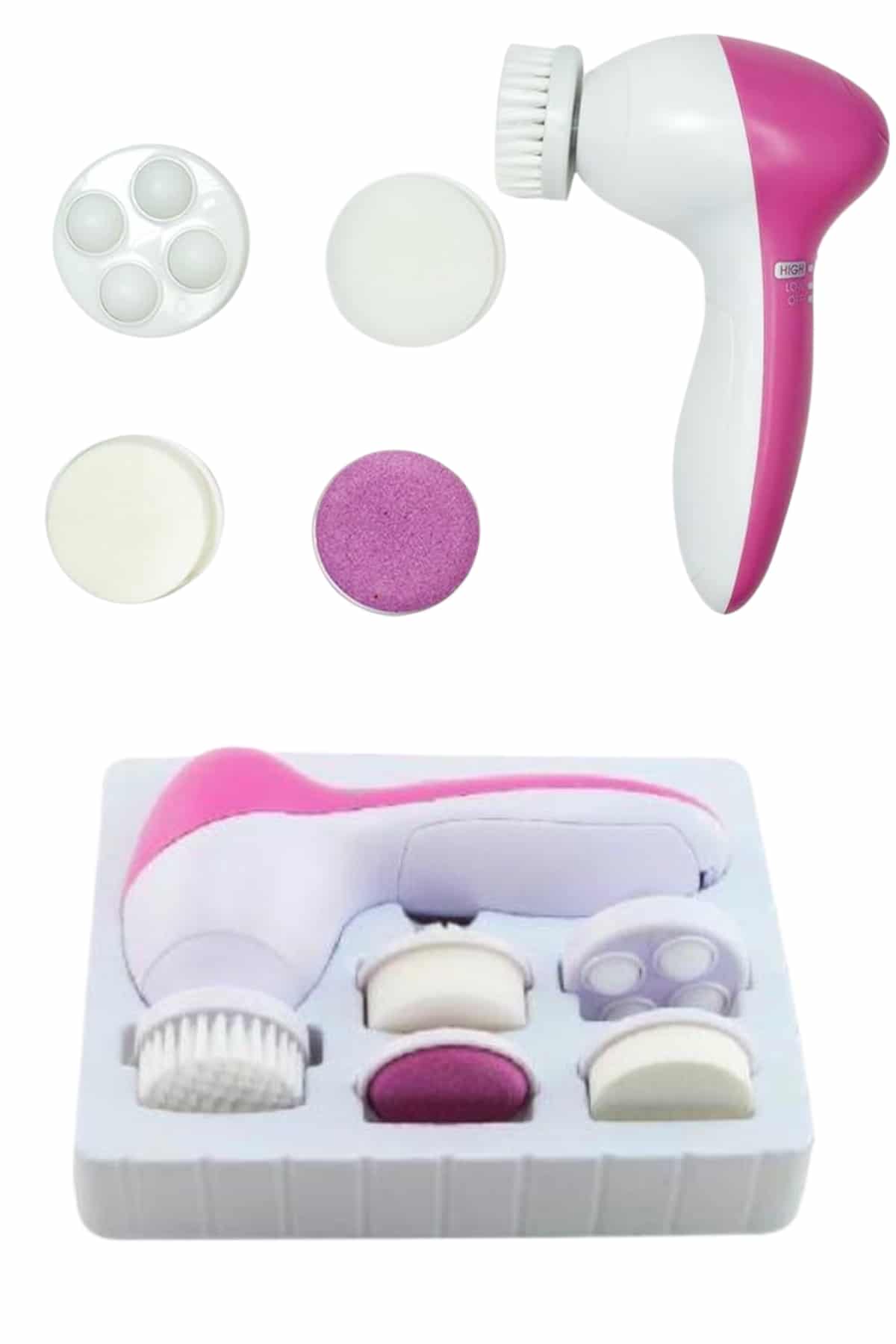 5 Başlıklı Cilt Temizleme Cihazı Ultra Kaliteli Yumuşak Kırşıklık Karşıtı - Görsel 3