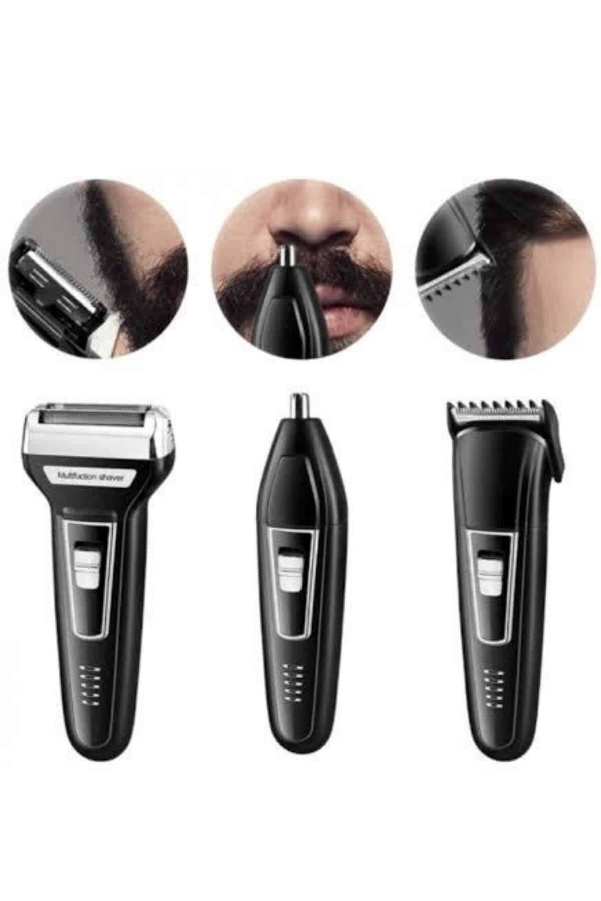 Kulak Burun Kıl Kesme Ense Yanak Tıraş Seti 3 Başlıklı Profesyonel - Görsel 4