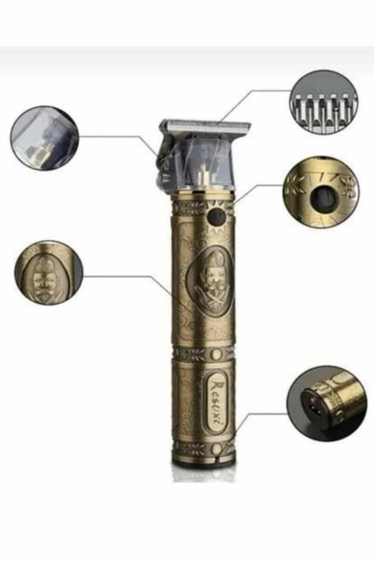 Tıraş Makinesi Şarjlı Çizik Tıraş Paslanmaz Çelik Bıçaklı 4 Taraklı - Görsel 5