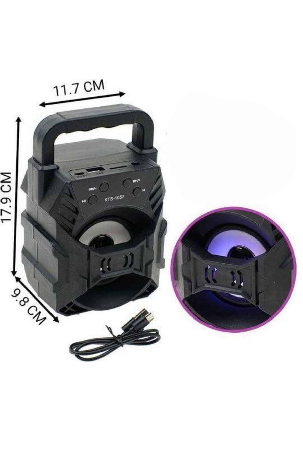 Işıklı Bluetooth Hoparlör Ses Bombası Taşınabilir Yüksek Ses Kaliteli Radyo Özelliği - Görsel 5