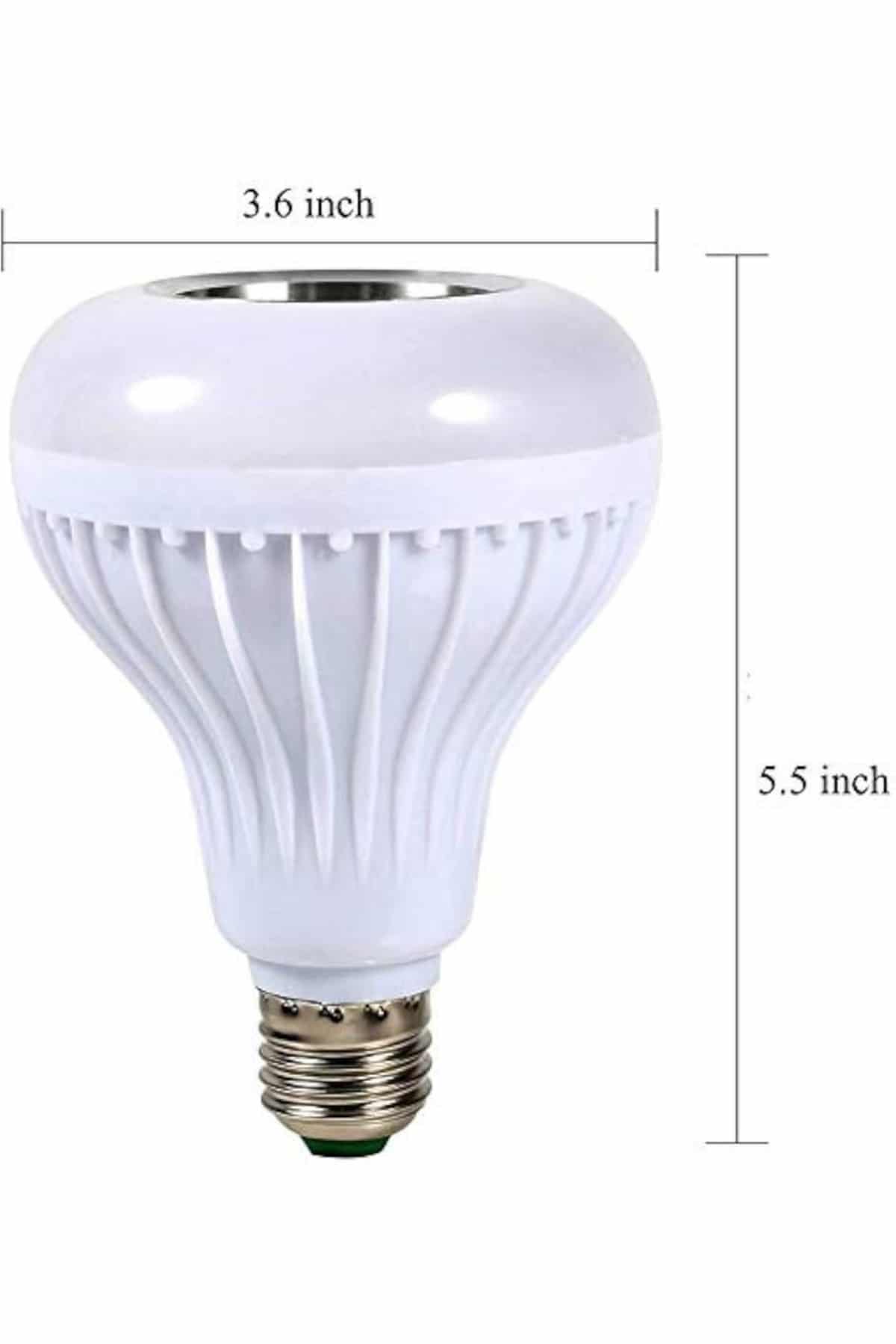 Kumandalı RGB Led Işık Bluetooth Hoparlör Ses Lambası Renkli Ampul - Görsel 5