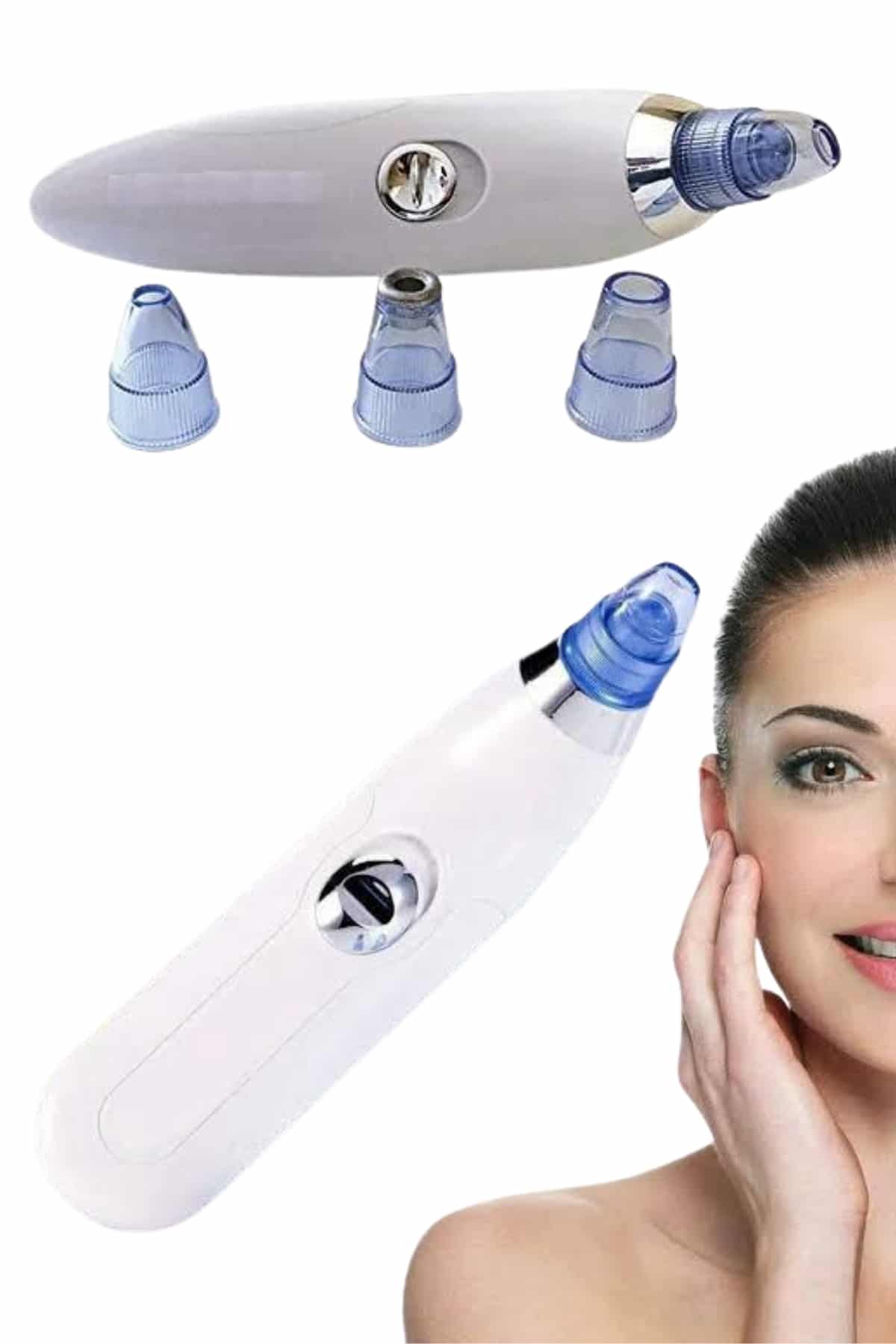 4 Başlıklı Pilli Vakumlu Siyah Nokta Temizleyici Akne Ve Sivilce Önleyici - Görsel 4