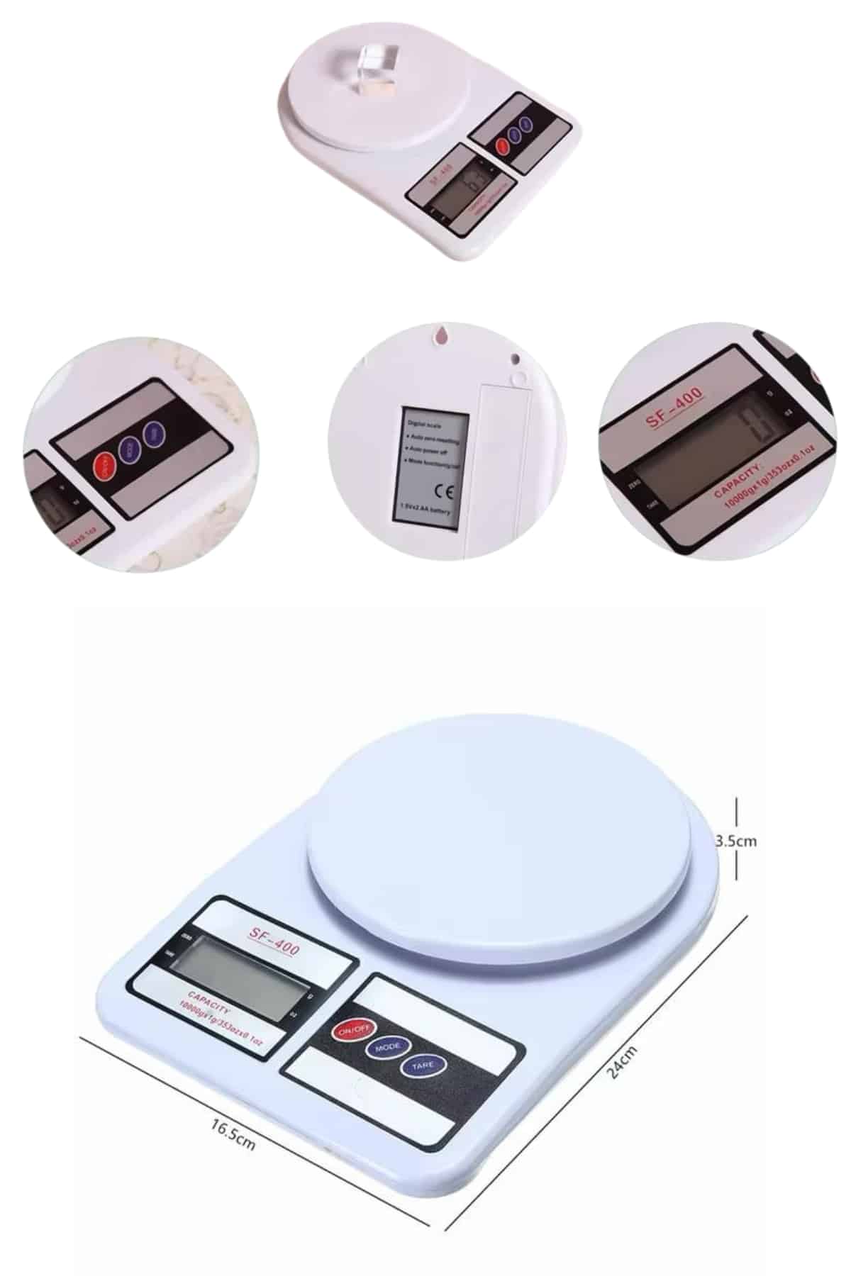 Yeni Nesil Taşınabilir Dijital Hassas Mutfak Tartısı Mutfak Terazisi Hassas Ölçüm 10 Kg - Görsel 3