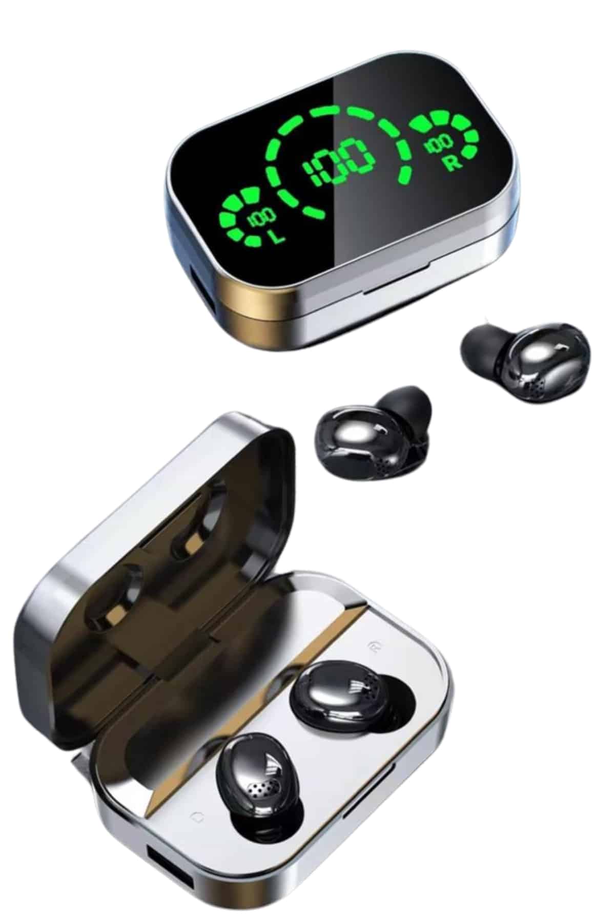 Yeni Nesil Bluetooth Kulaklık Çağrı Cevaplayabilen Dijital Göstergeli Powerbankli - Görsel 4