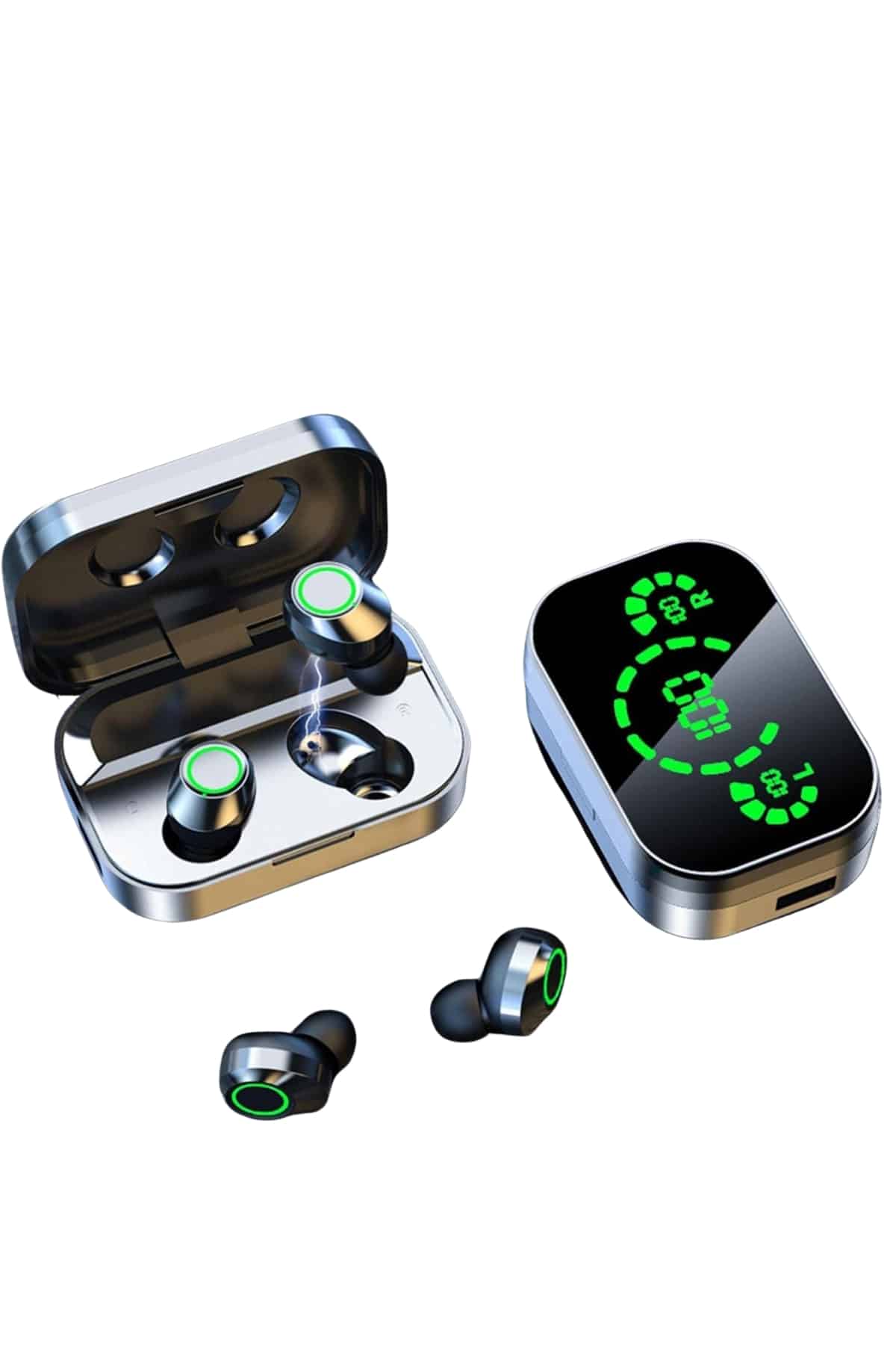 Yeni Nesil Bluetooth Kulaklık Çağrı Cevaplayabilen Dijital Göstergeli Powerbankli - Görsel 5