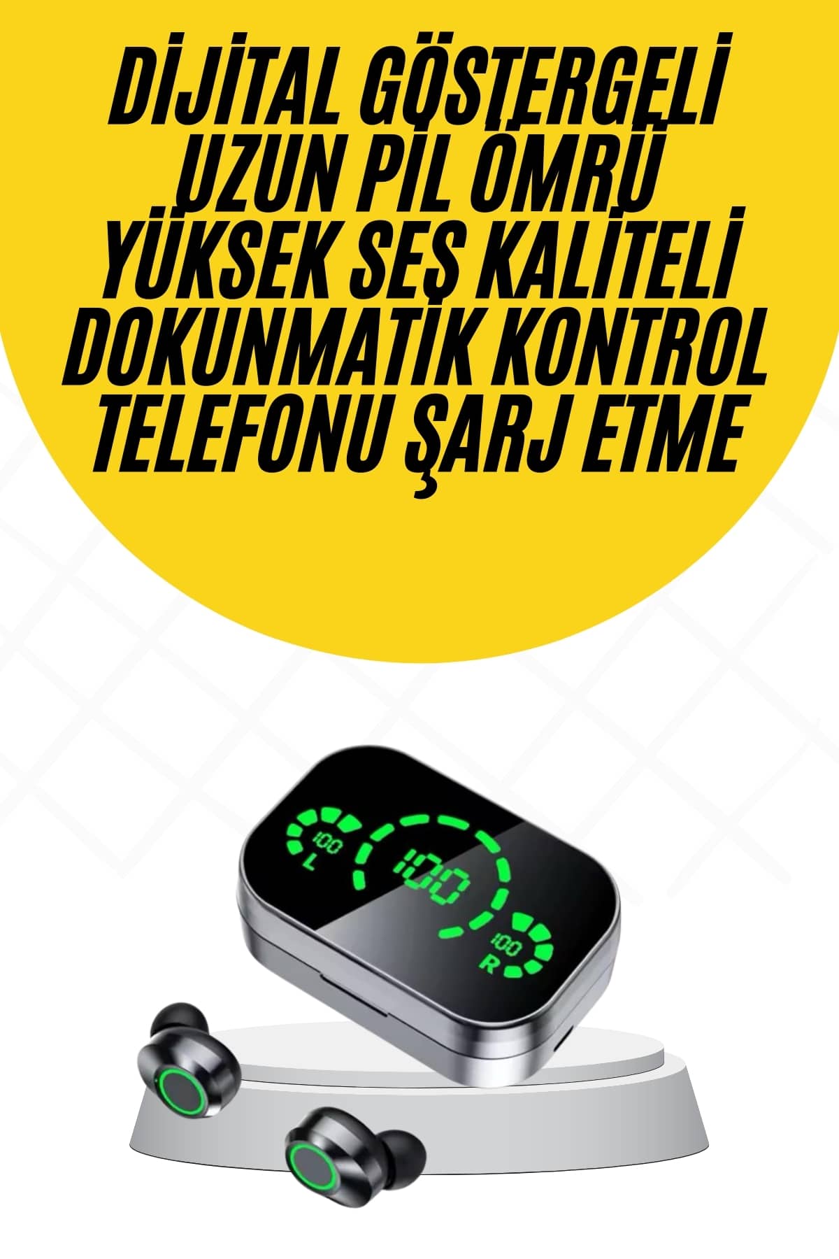 Kablosuz Bluetooth Kulaklık Çift Telefon Destekli Powerbankli Dijital Göstergeli - Görsel 2