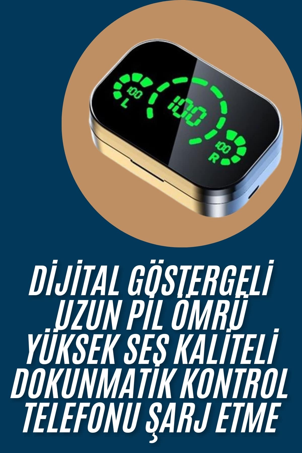 2025 Model Bluetooth Kulaklık Telefon Şarj Edebilen Çağrı Cevaplama Dijital Göstergeli - Görsel 2