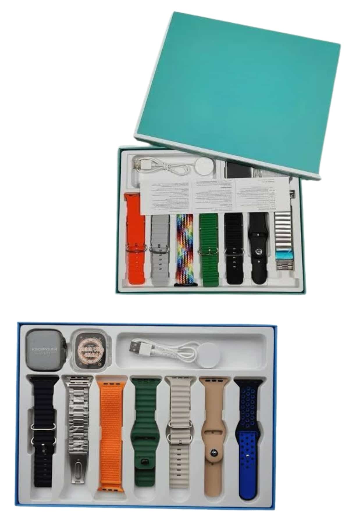 7 Kordonlu Unisex Akıllı Saat Çoklu Kordon Seçeneği Amoled Ekran - Görsel 3