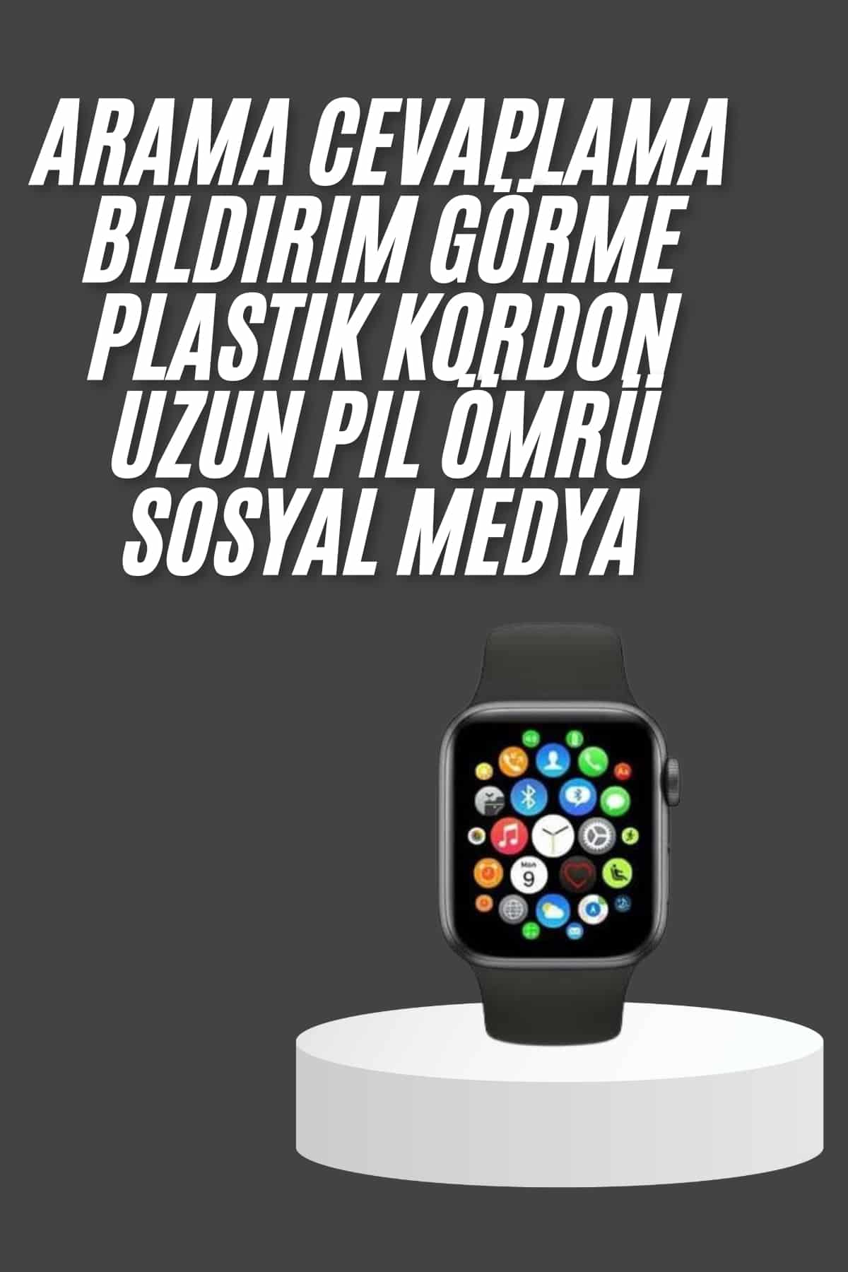 Akıllı Saat Çok Fonksiyonlu Uyku Takibi Adımsayar Nabız Ölçer Arama Cevaplayan - Görsel 2