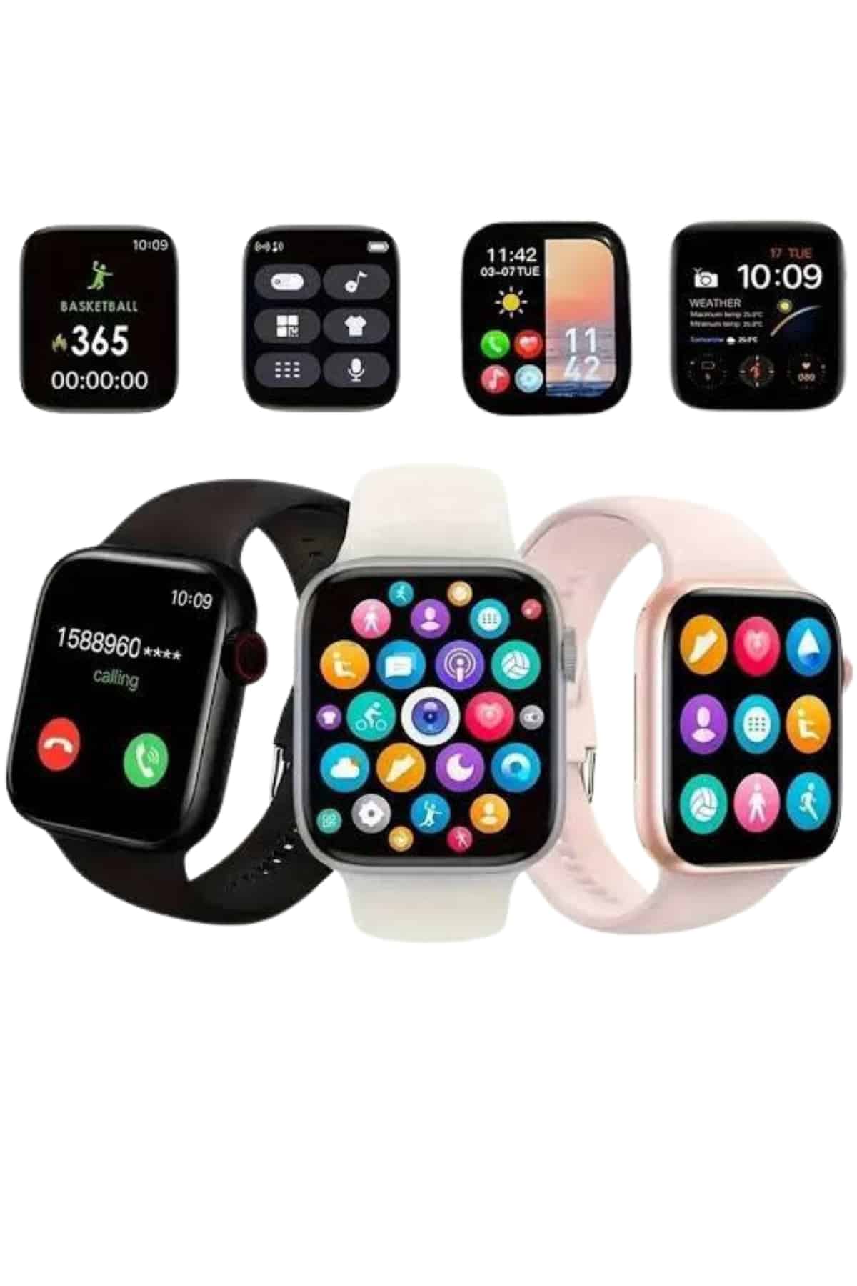 Akıllı Saat Çok Fonksiyonlu Uyku Takibi Adımsayar Nabız Ölçer Arama Cevaplayan - Görsel 5