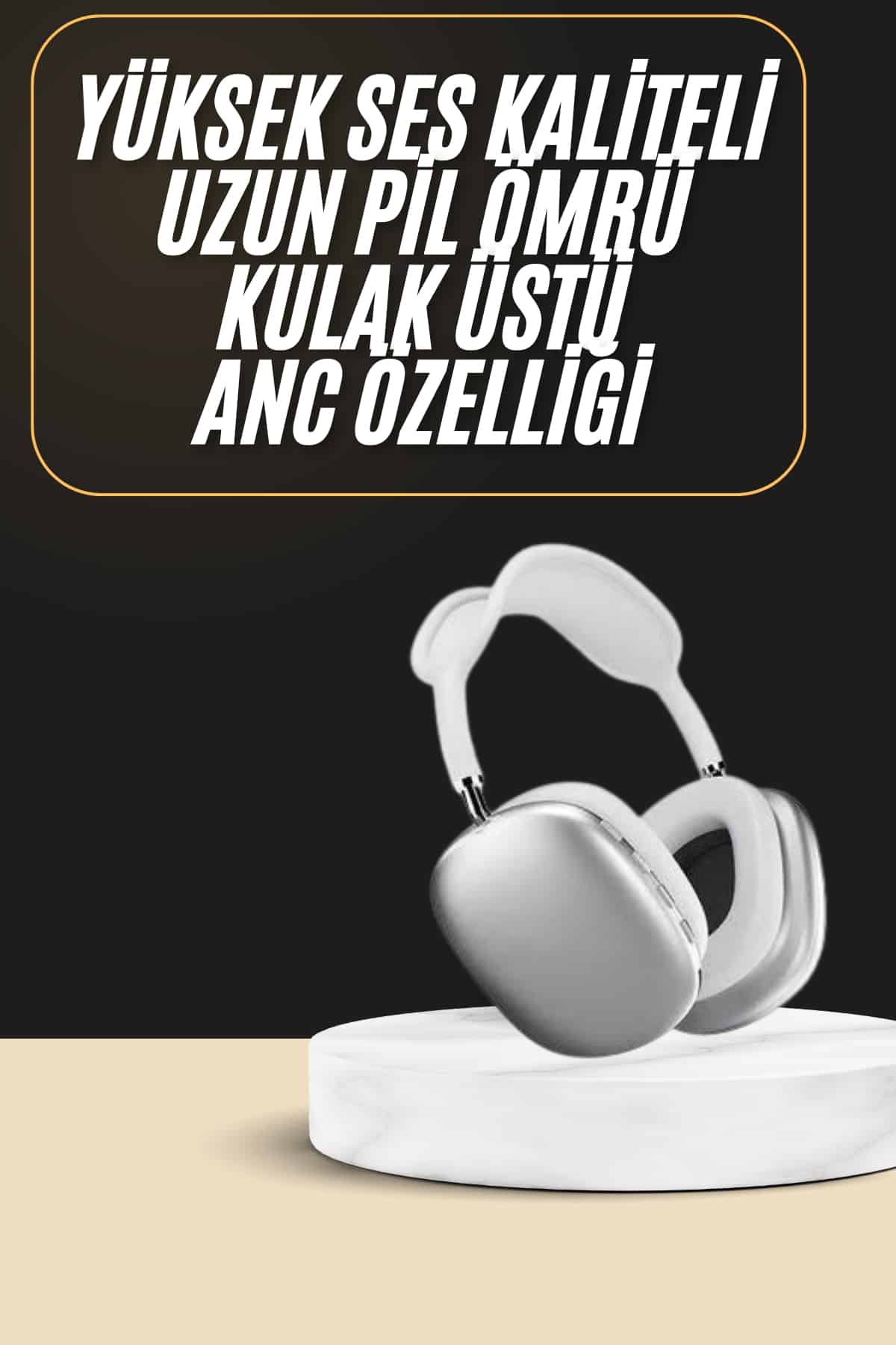 2025 Model Kulak Üstü Kablosuz Bluetooth Kulaklık Gürültü Azalta Uzun Pil - Görsel 2