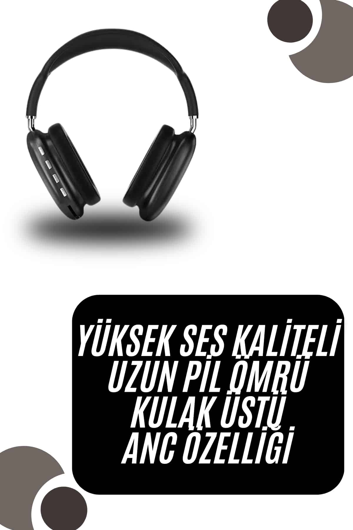 Kulak Üstü Kablosuz Bluetooth Kulaklık Yumuşak Süngerli SD Kart Girişli - Görsel 2