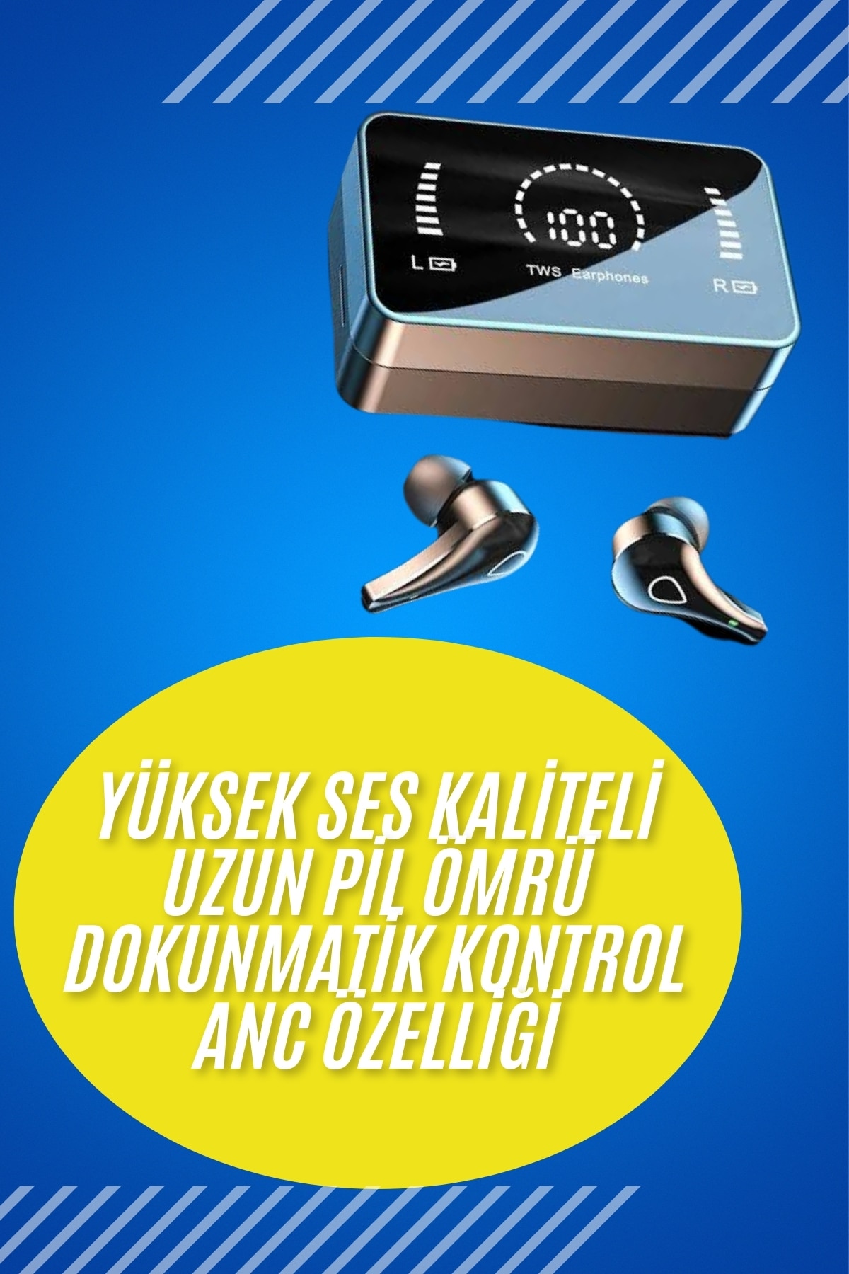 Bluetooth Kulaklık Anc Özelliği Powerbank Özelliği Aynalı Dijital Göstergeli - Görsel 2