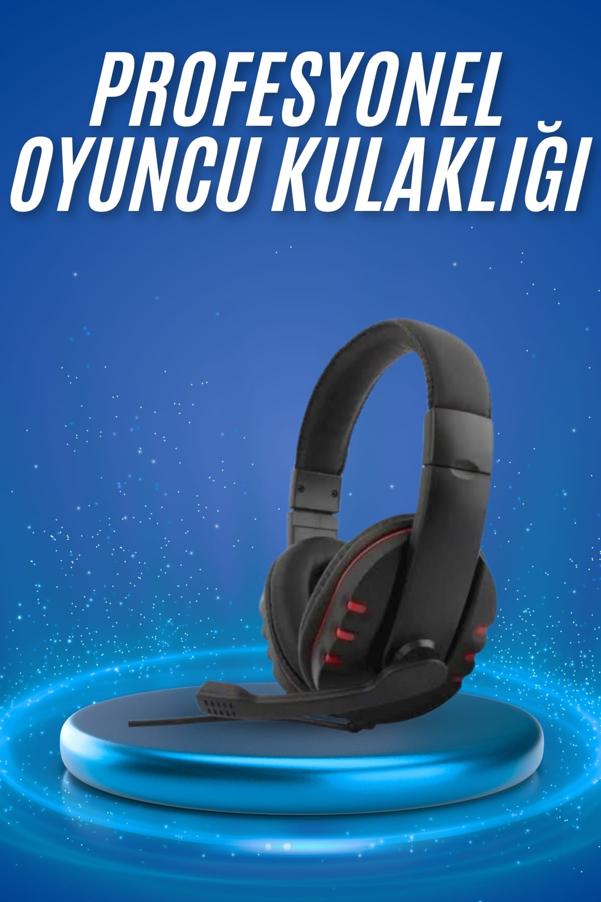Oyuncu Kulaklığı Kulak Üstü Kablolu Stereo Mikrofonlu Yumuşak Kulak Yastığı