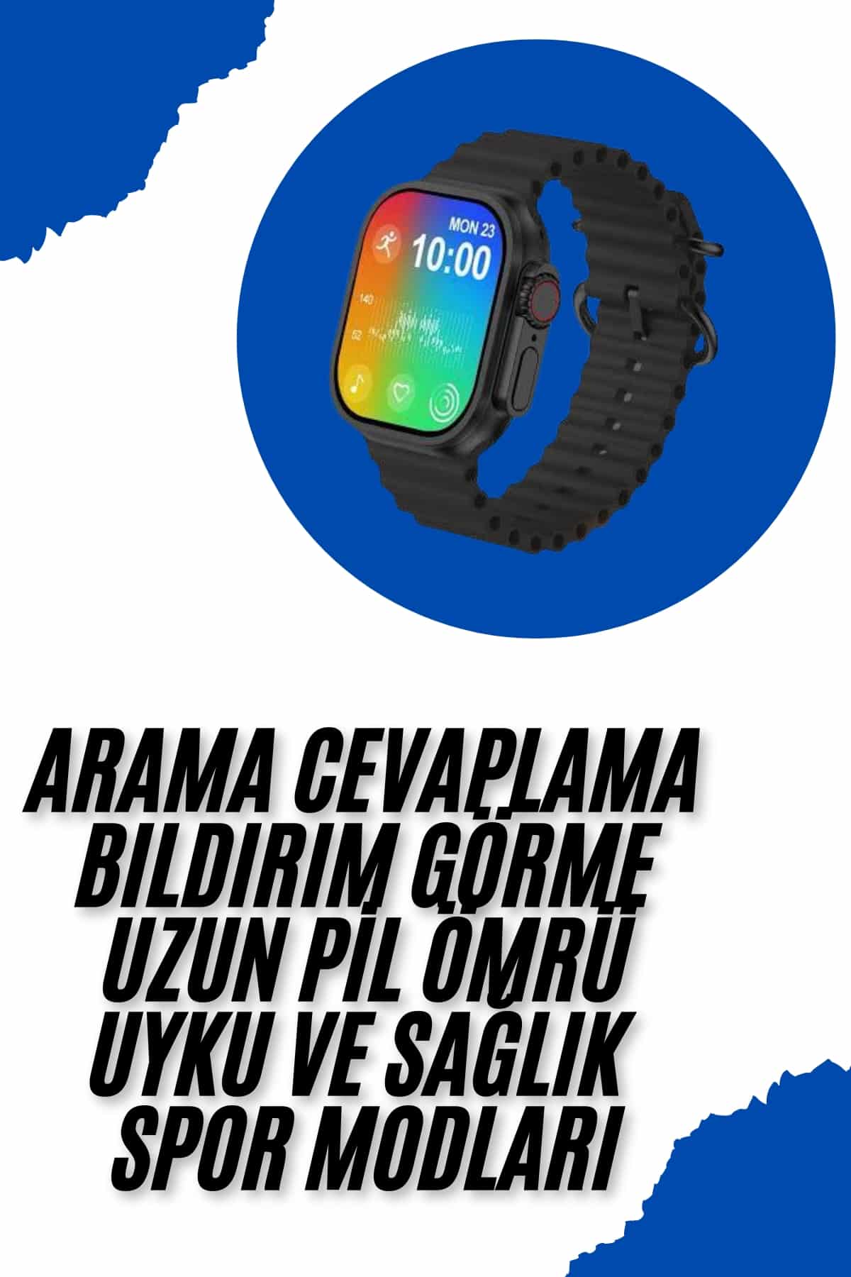 Akıllı Saat Sağlık Takibi Kalp Atışı Adımsayar Ultra Yeni Nesil nefes Egzersizi - Görsel 2