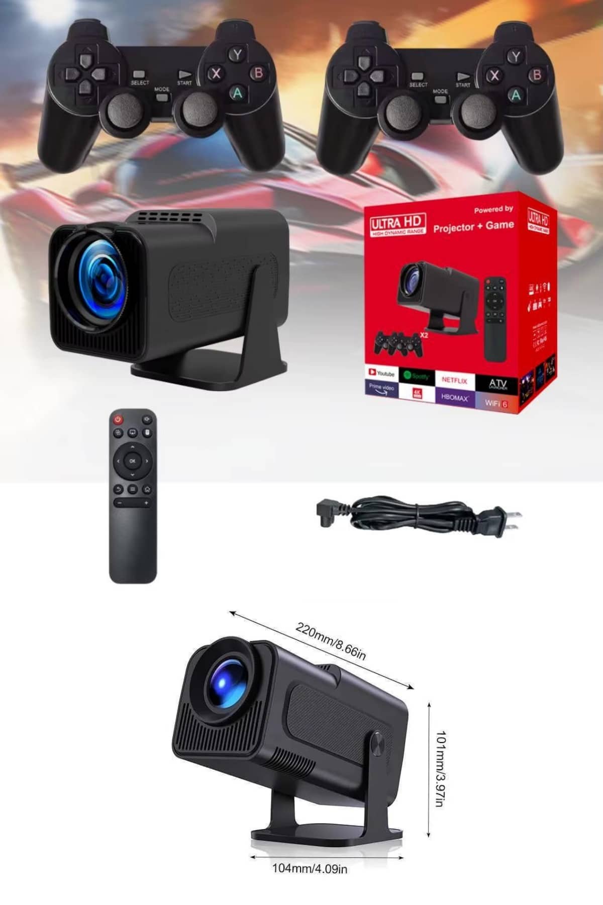 Projektör Siyah Android Taşınabilir Sinema Projeksiyon Wifi Destekli En Güncel Sürüm Akıllı - Görsel 4