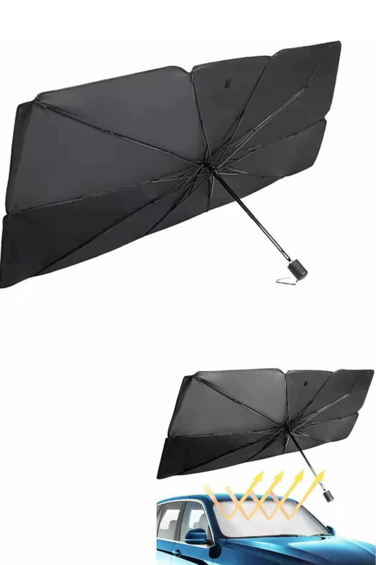 Güneş Önleyici Katlanabilir Oto Araba Güneşlik Şemsiye Tip Ön Cam - Görsel 2