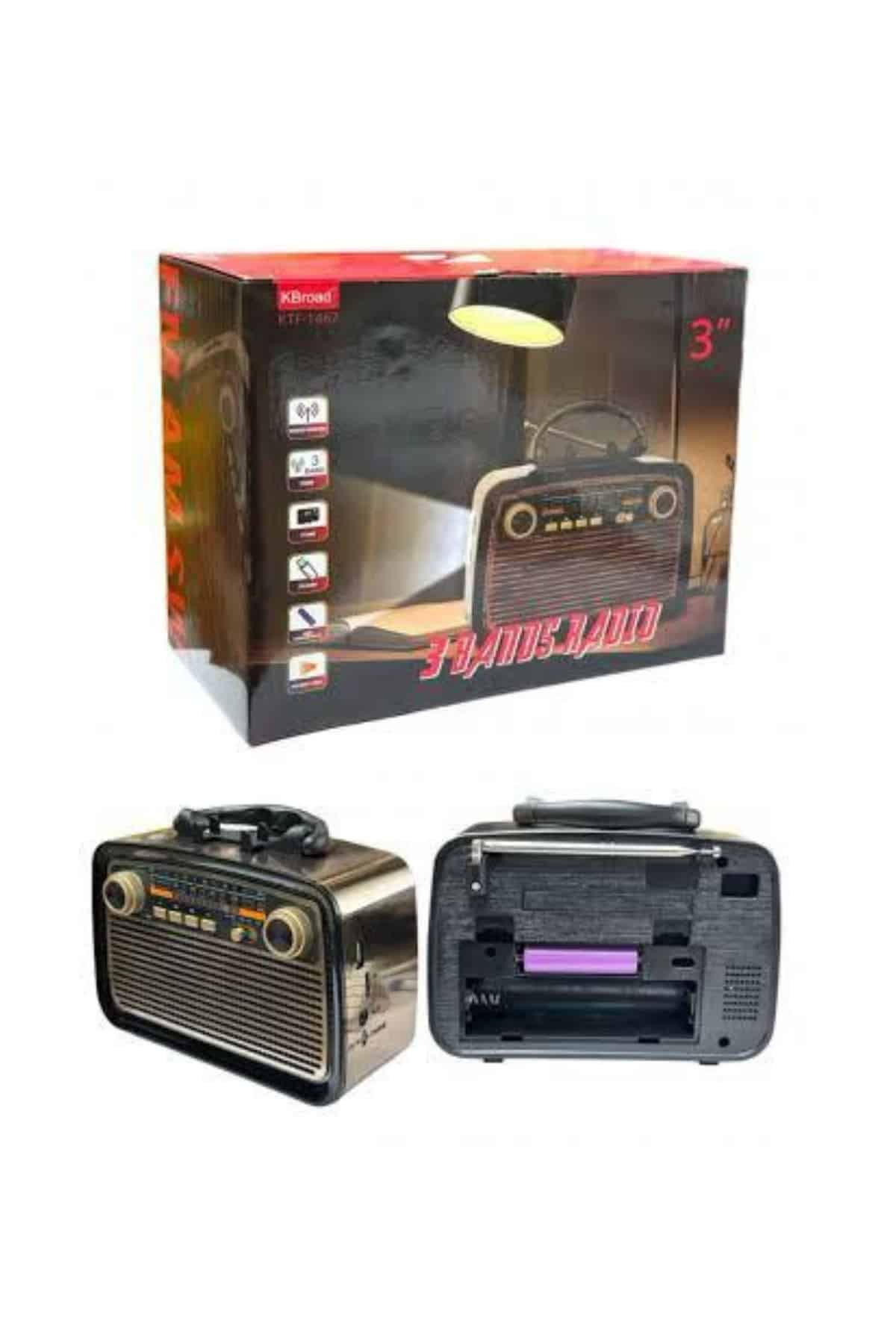 Müzik Kutusu Bluetooth Bağlantılı El Fenerli Nostaljik Tasarım Radyo - Görsel 2