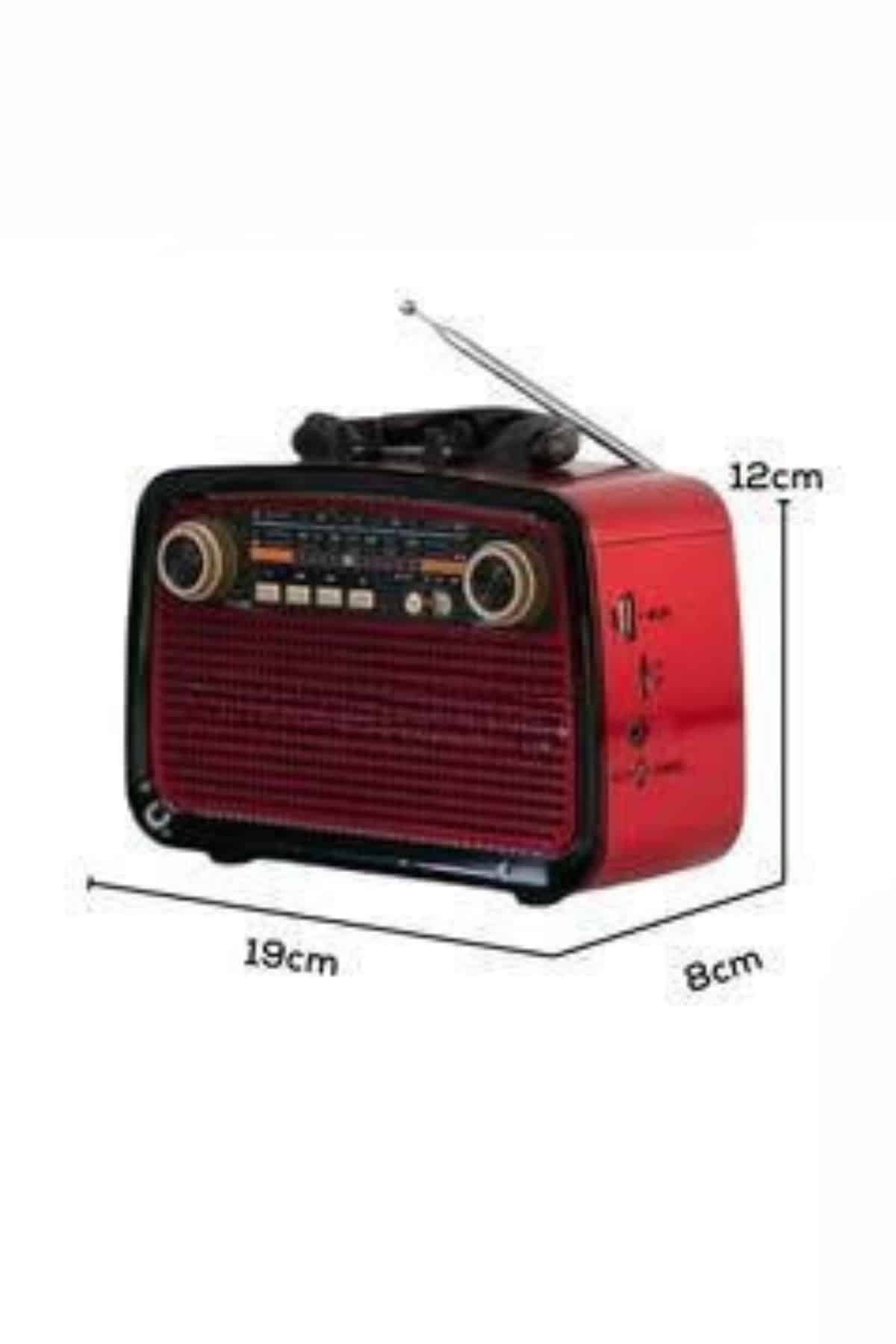 Müzik Kutusu Bluetooth Bağlantılı El Fenerli Nostaljik Tasarım Radyo - Görsel 4