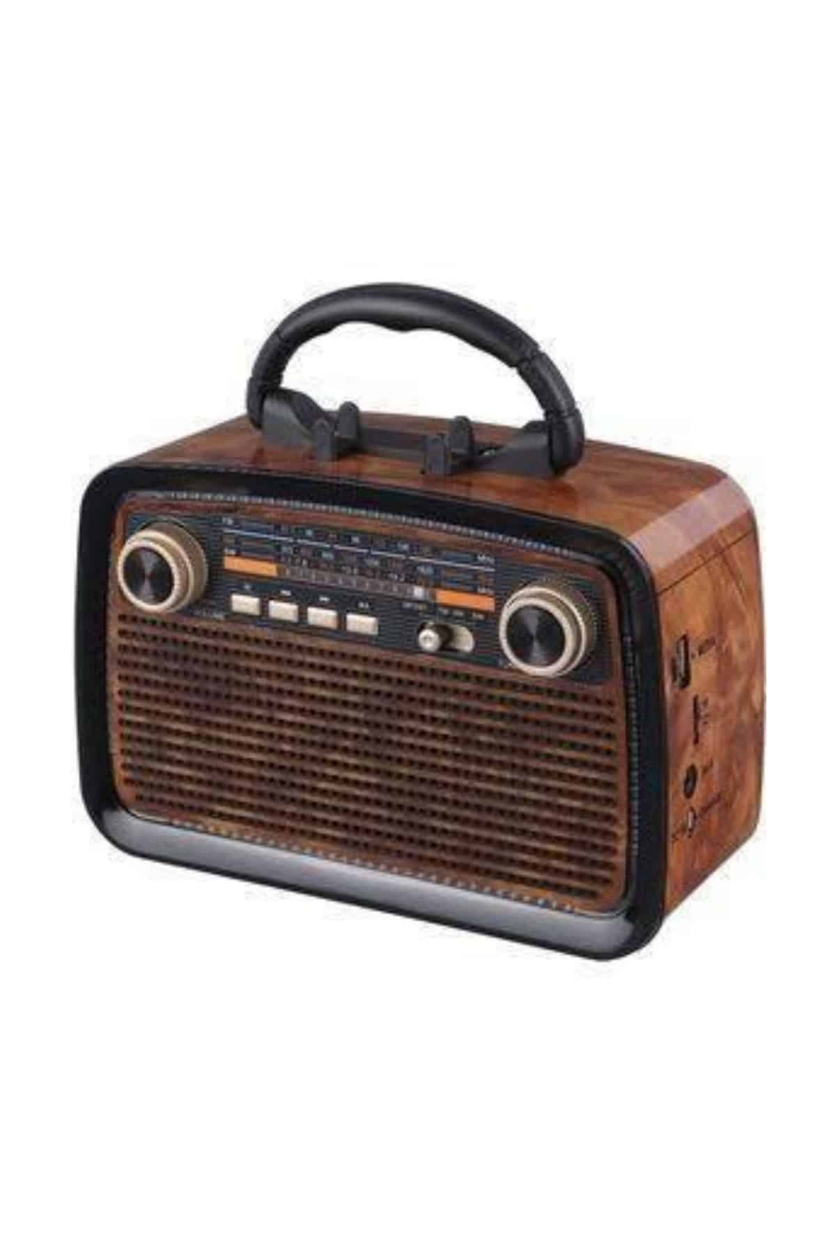 Müzik Kutusu Bluetooth Bağlantılı El Fenerli Nostaljik Tasarım Radyo - Görsel 5