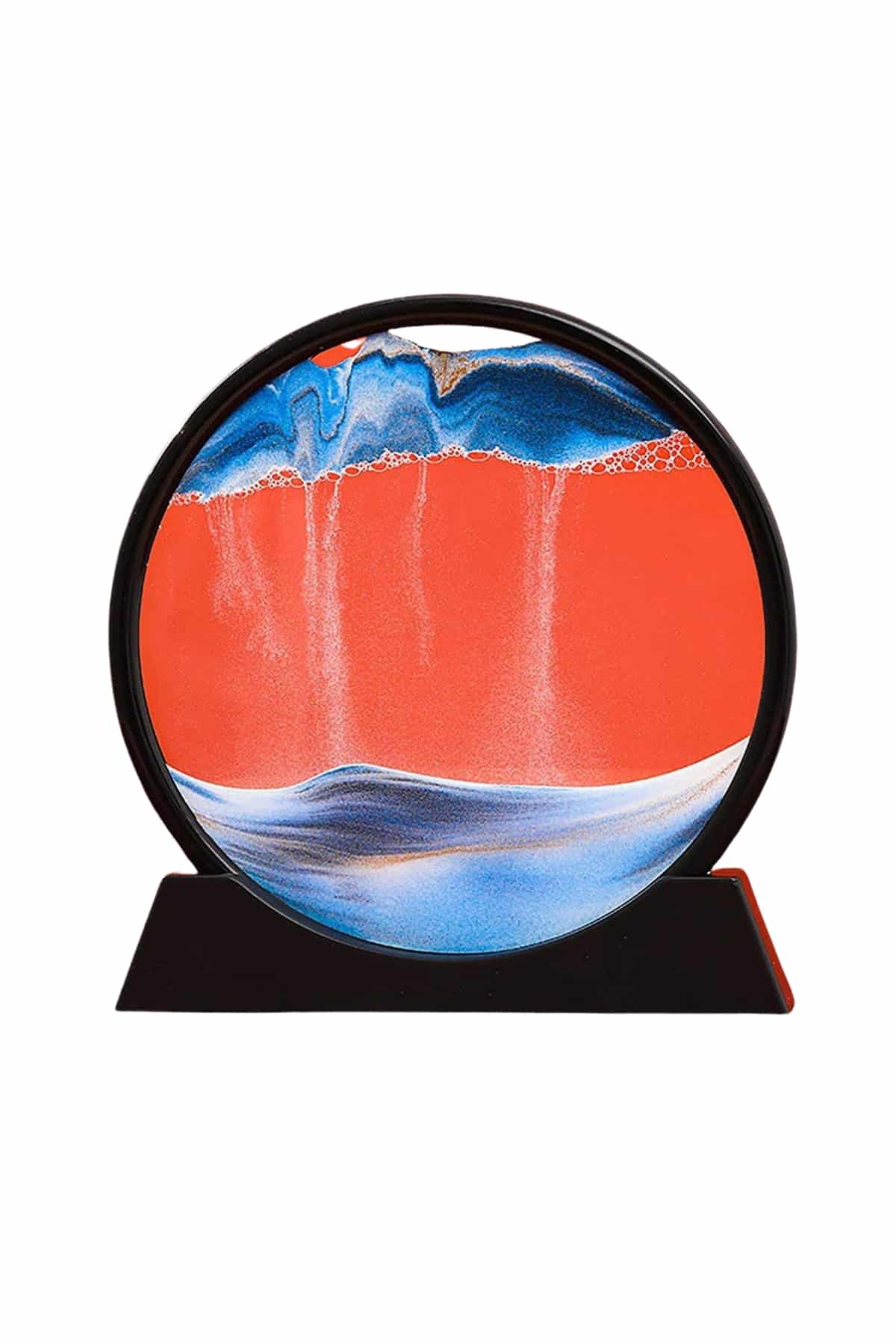 Kum Saati Yuvarlak Şık Kum Tablosu Dekoratif Kum Sulu Kum Saati - Görsel 2