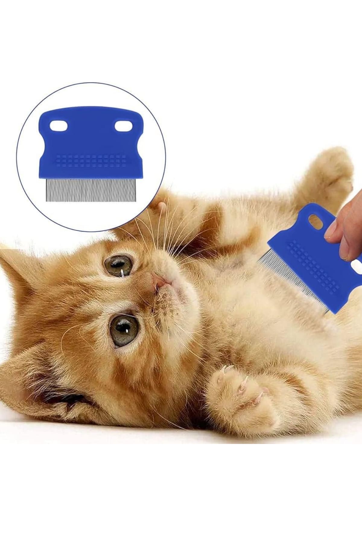 Kedi Köpek Tüy Bit Pire Toplayıcı Toplama Temizleme Tarağı Tarak Seti 4'lü Set - Görsel 2