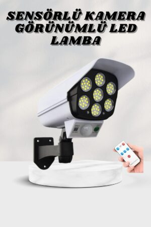 Solar Lamba Kamera Görünümlü Duvar Lambası Dönebilen Bahçe Aydınlatması