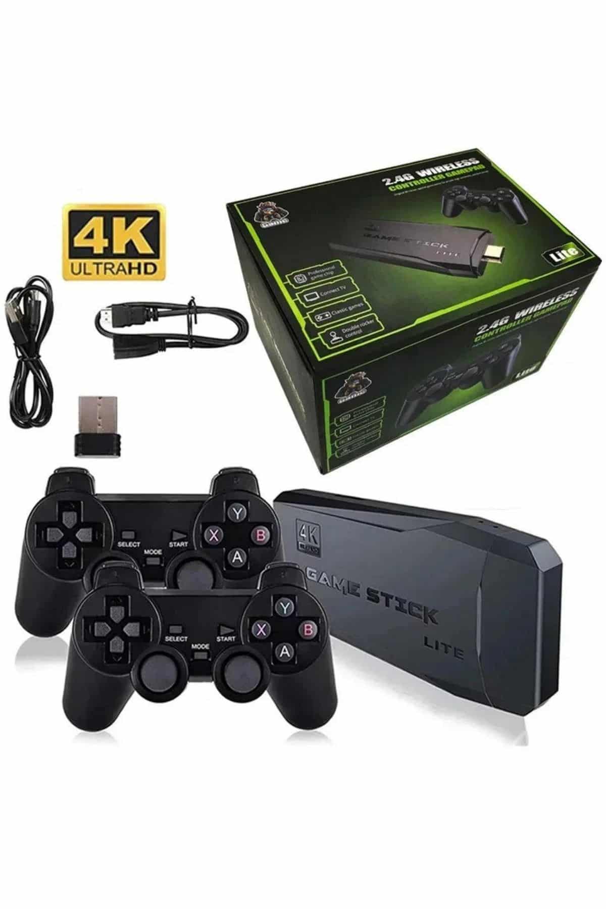 Game Stick 20000 Oyun Kablosuz Çift Kol Retro Oyunlar Game Stick Atari 2.4g 4K - Görsel 2