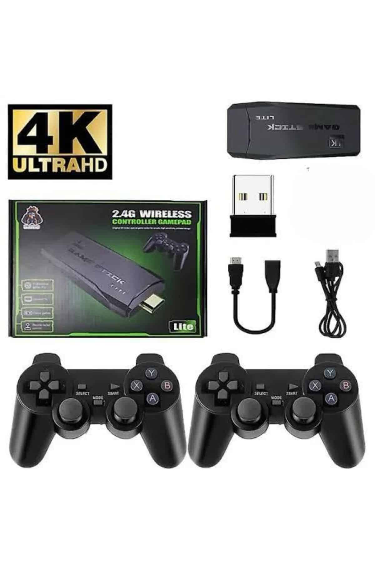 Game Stick 20000 Oyun Kablosuz Çift Kol Retro Oyunlar Game Stick Atari 2.4g 4K - Görsel 5