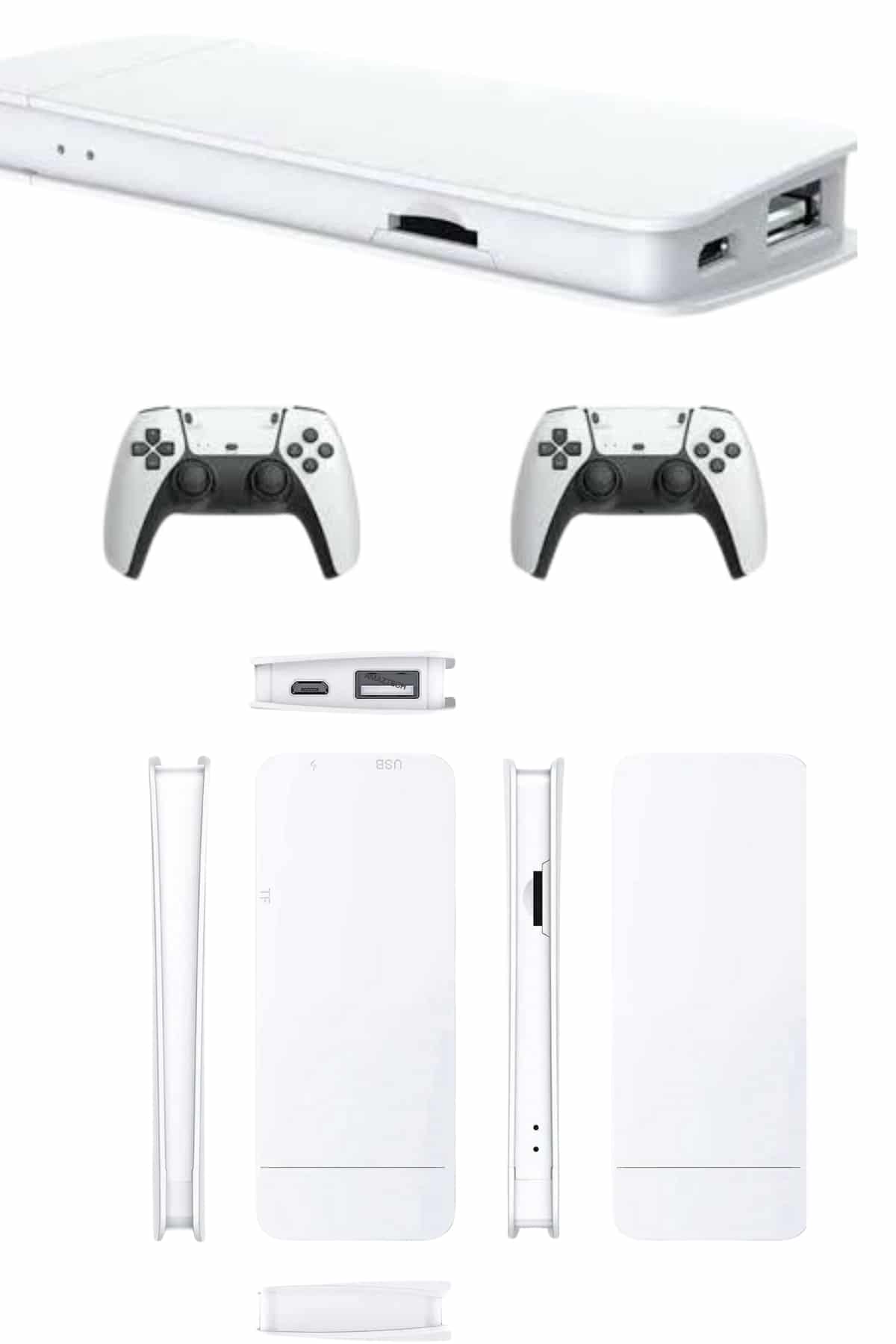 3D Çift Oyun Kollu 4K HD Ekran Nostaljik 20.000 Oyunlu Beyaz Game Box - Görsel 3