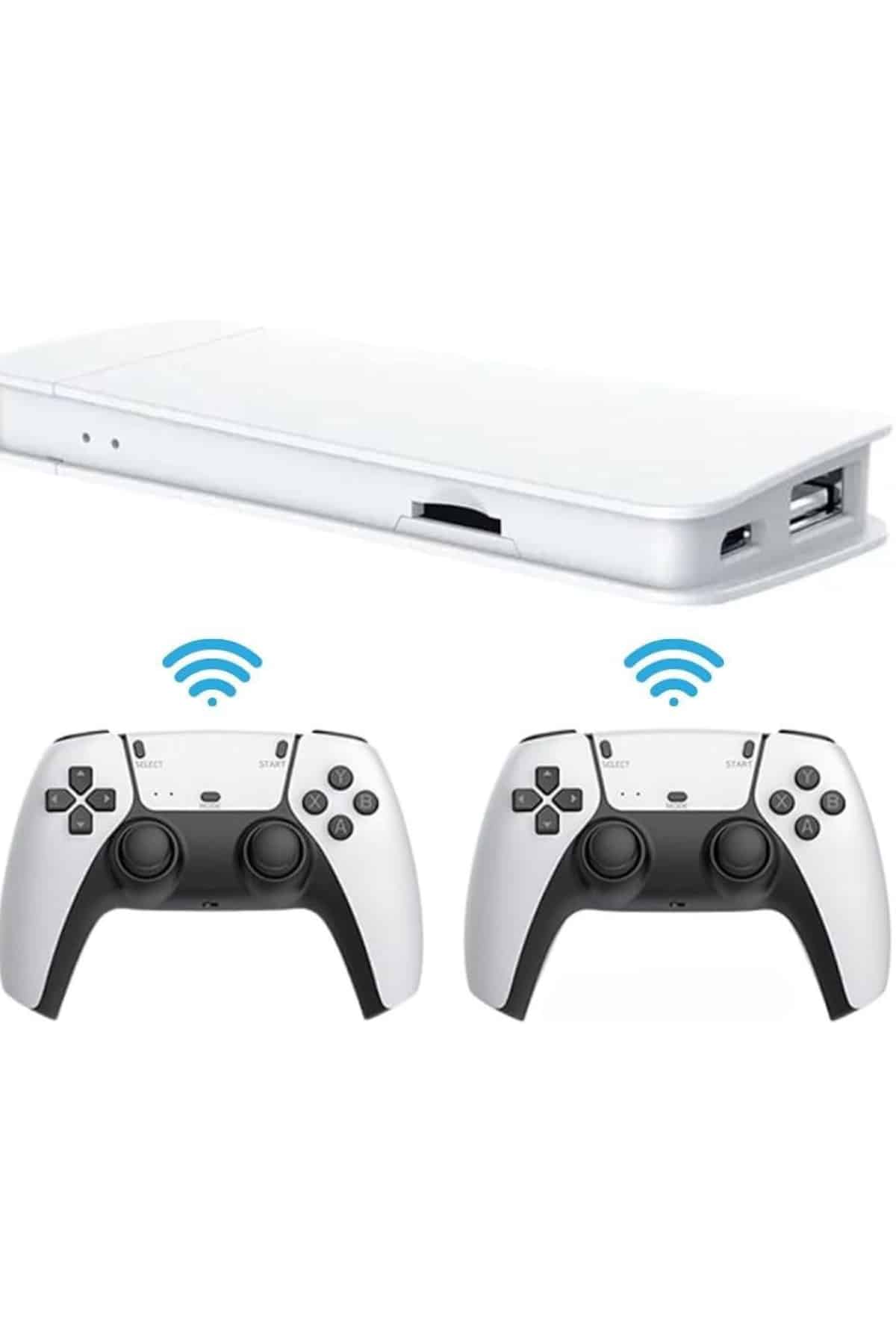 3D Çift Oyun Kollu 4K HD Ekran Nostaljik 20.000 Oyunlu Beyaz Game Box - Görsel 5