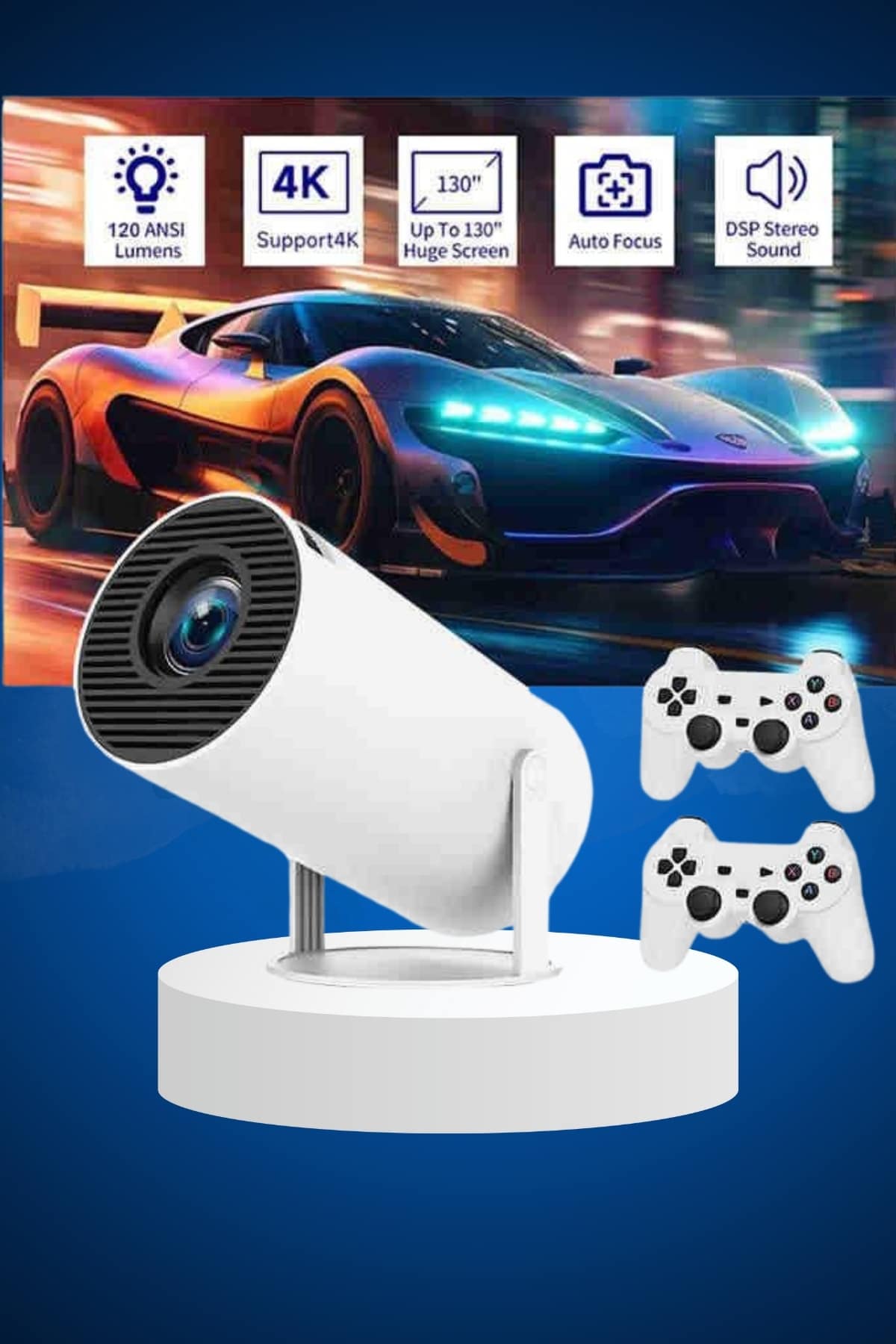 Ayaklı Oyun Projeksiyonu Çift Kollu Taşınabilir Sinema Projektörü - Görsel 3