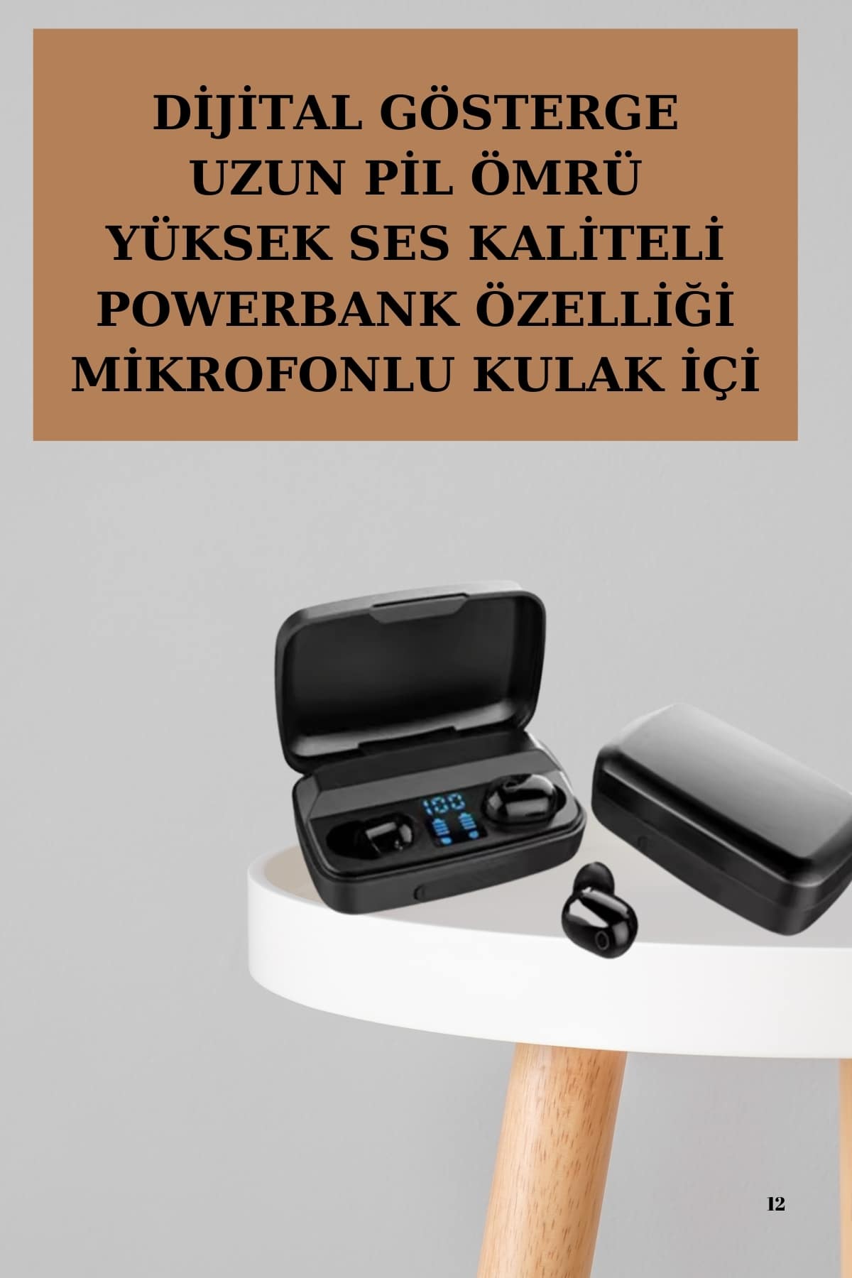 Yeni Nesil TWS Kablosuz Kulaklık Güçlü Batarya Yüksek Kalite Bluetooth 5.0 ANC Özelliği - Görsel 2