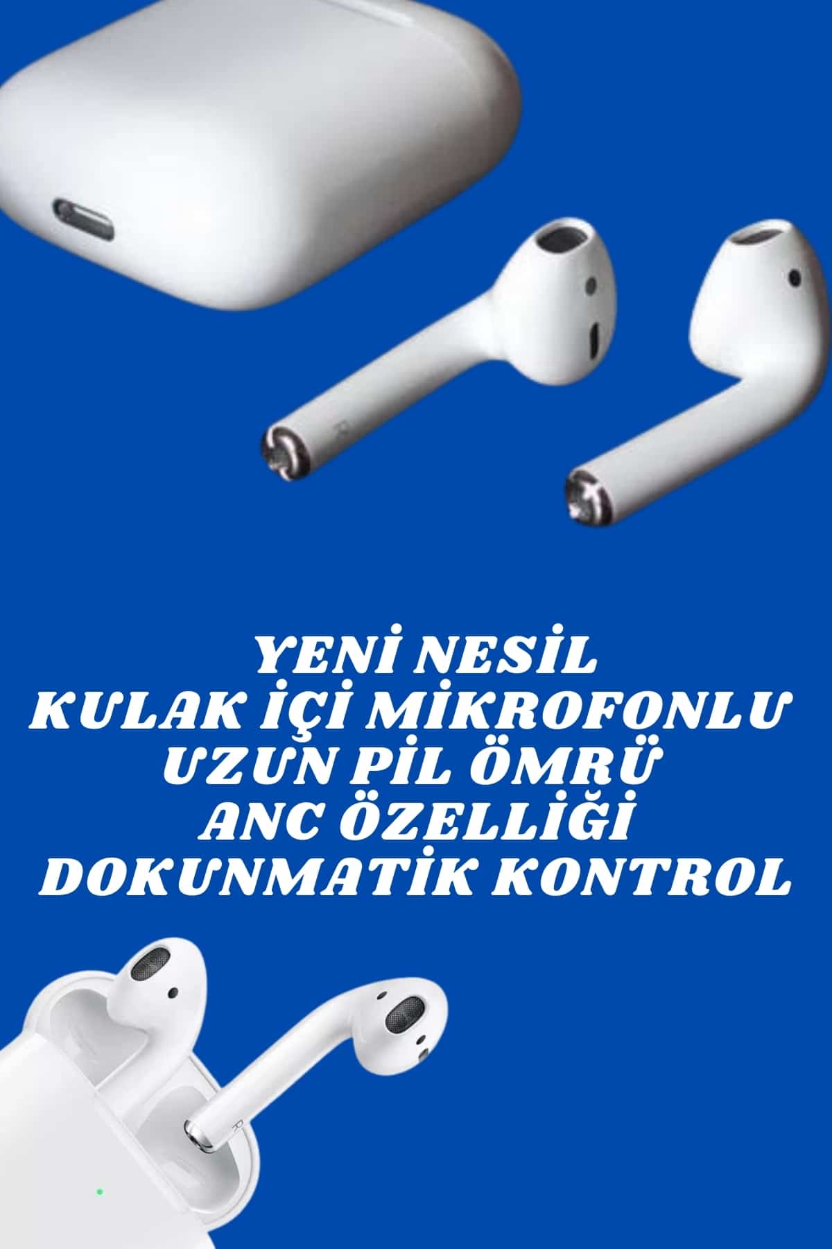 2.Nesil Yeni Model TWS Bluetooth Kulaklık Dokunmatik Kontrol Yüksek Ses Kaliteli - Görsel 2