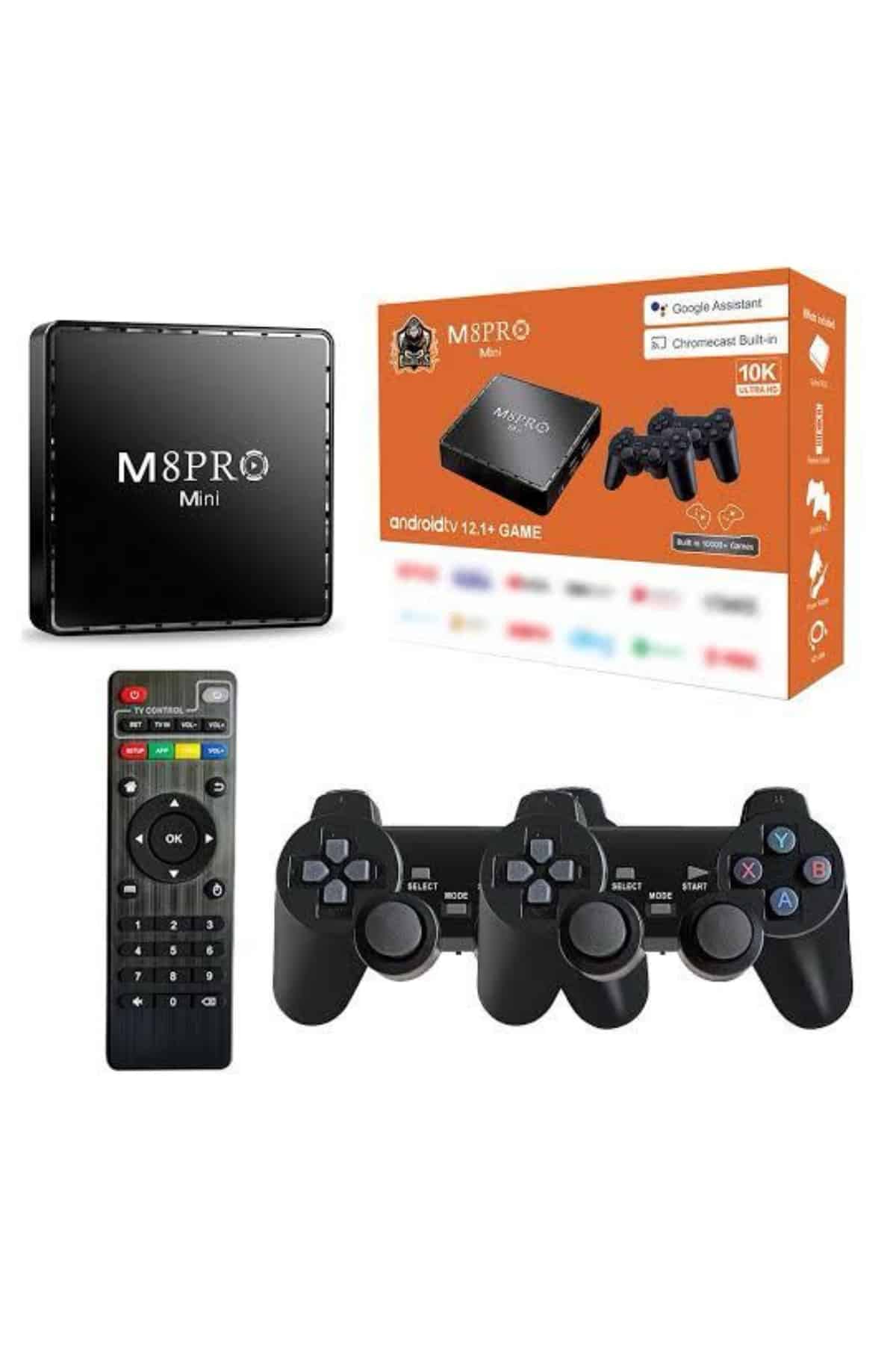 Android Tv Box 2.4g 10k Ultra Hd 2gb Ram 64gb Hafıza 10000 Retro Oyunlu Konsol Game Stick M8 Pro - Görsel 2