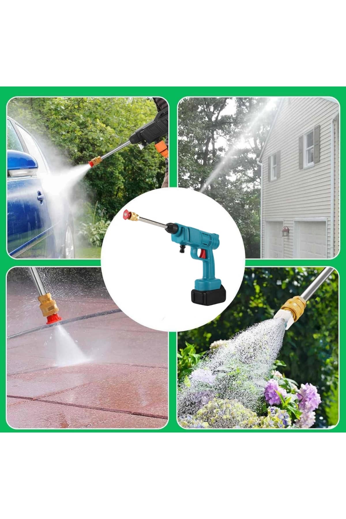 Şarjlı Ve Yüksek Basınçlı Oto Yıkama Makinesi Ve Sulama Tabancası Bahçe Yıkama Makinesi - Görsel 2