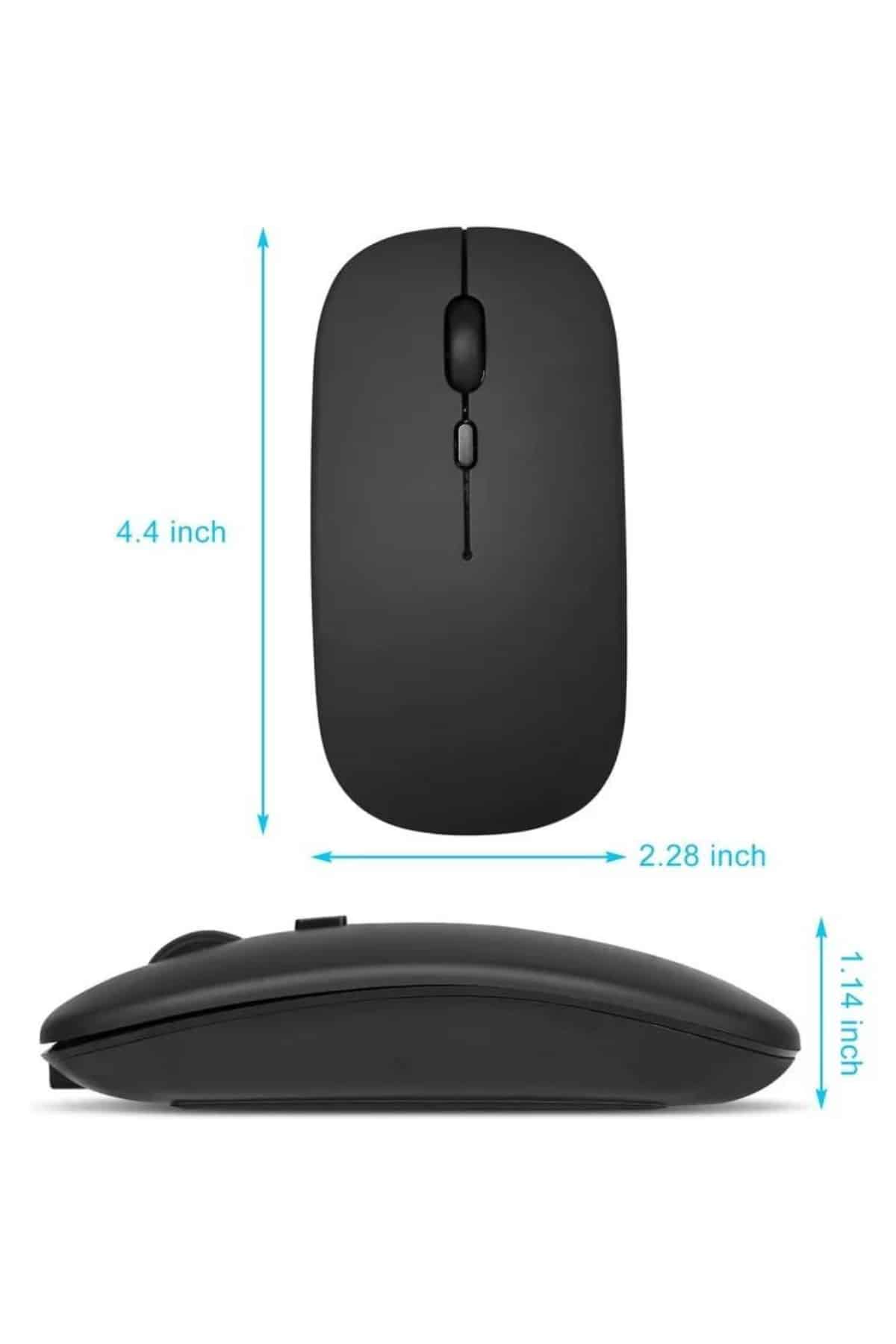 Kablosuz Mouse Fare Şarjlı Bluetooth Wireless Çift Modlu Sessiz - Görsel 4