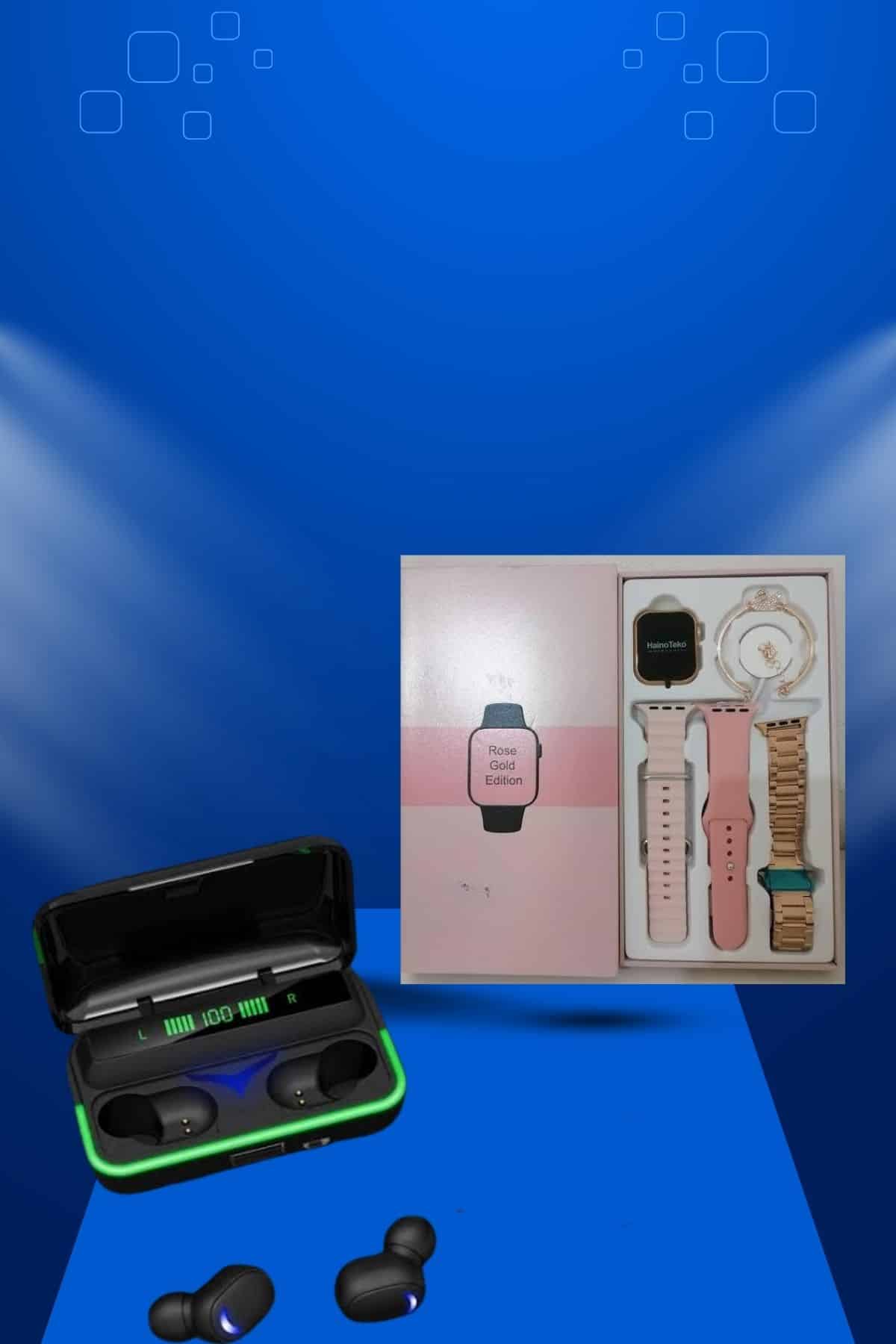 Kadınlara Özel Bileklik Hediyeli Akıllı Saat ve Dijital Göstergeli ANC Özellikli Bluetooth Kulaklık - Görsel 5