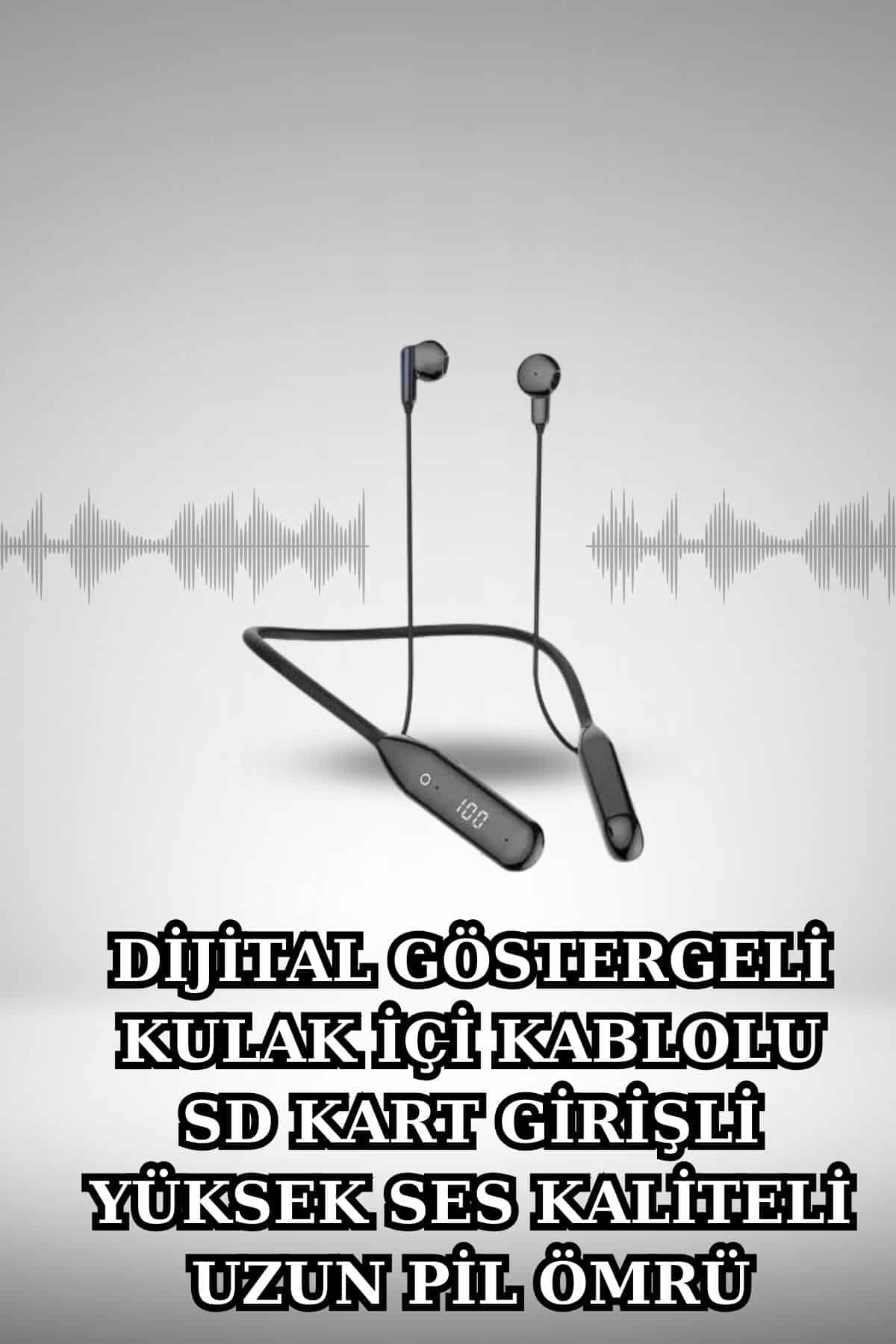 Alarm ve Titreşim Özellikli Akıllı Saat ve Mikrofonlu Kablolu Bluetooth Kulaklık 60 Saat - Görsel 2