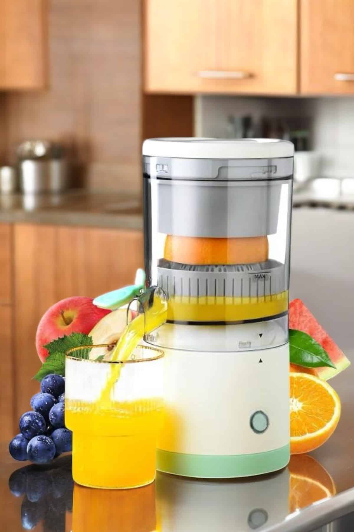 Meyve Sıkacağı USB Şarjlı Taşınabilir Çift Bıçaklı Güvenlik Kilidi - Görsel 4