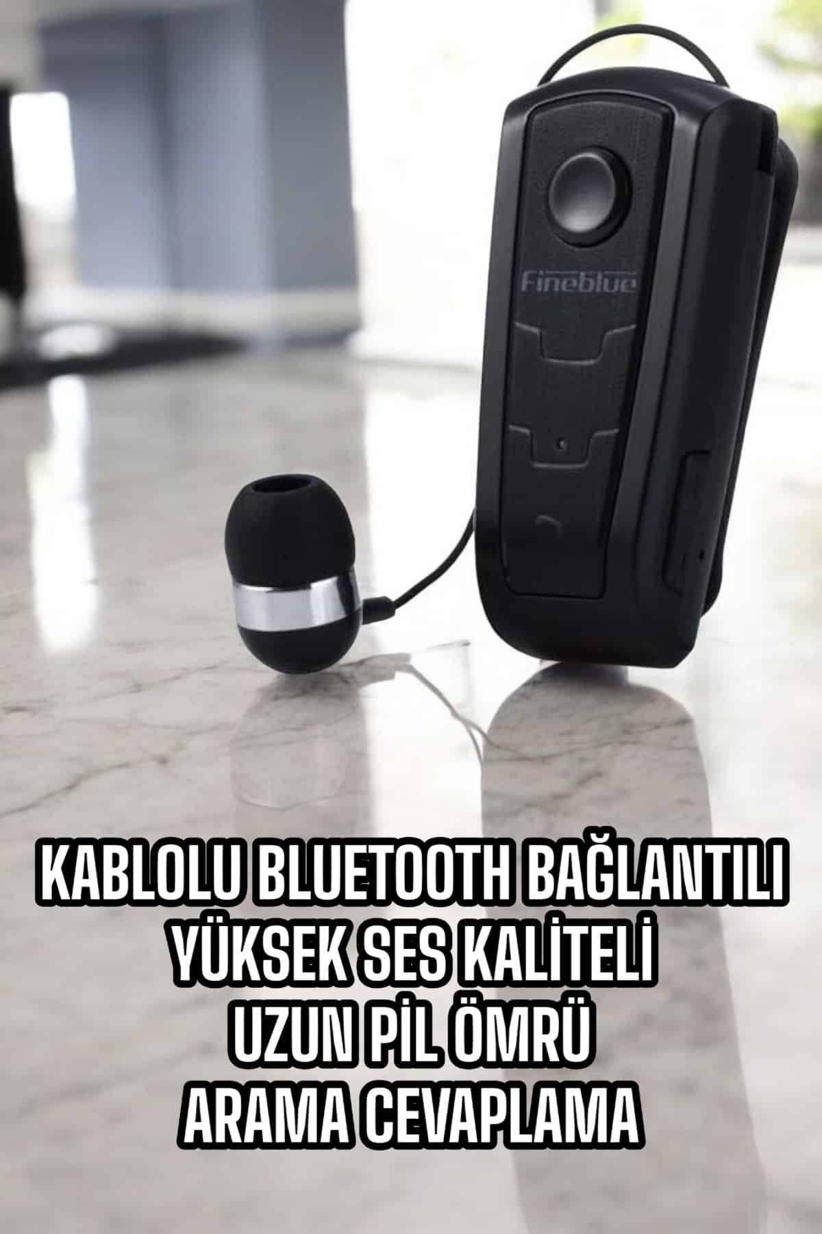 Makaralı Bluetooth Kulaklık Çağrı Cevaplama Kablolu Uzun Pil Ömrü - Görsel 5