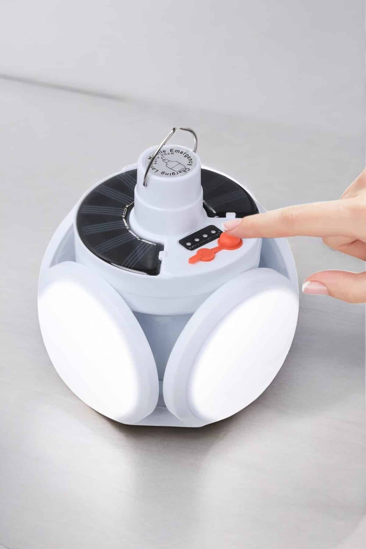 Katlanabilir Taşınabilir Kamp Lambası Işıldak Beyaz Işık Güneş Enerjili Solar Aydınlatma - Görsel 4